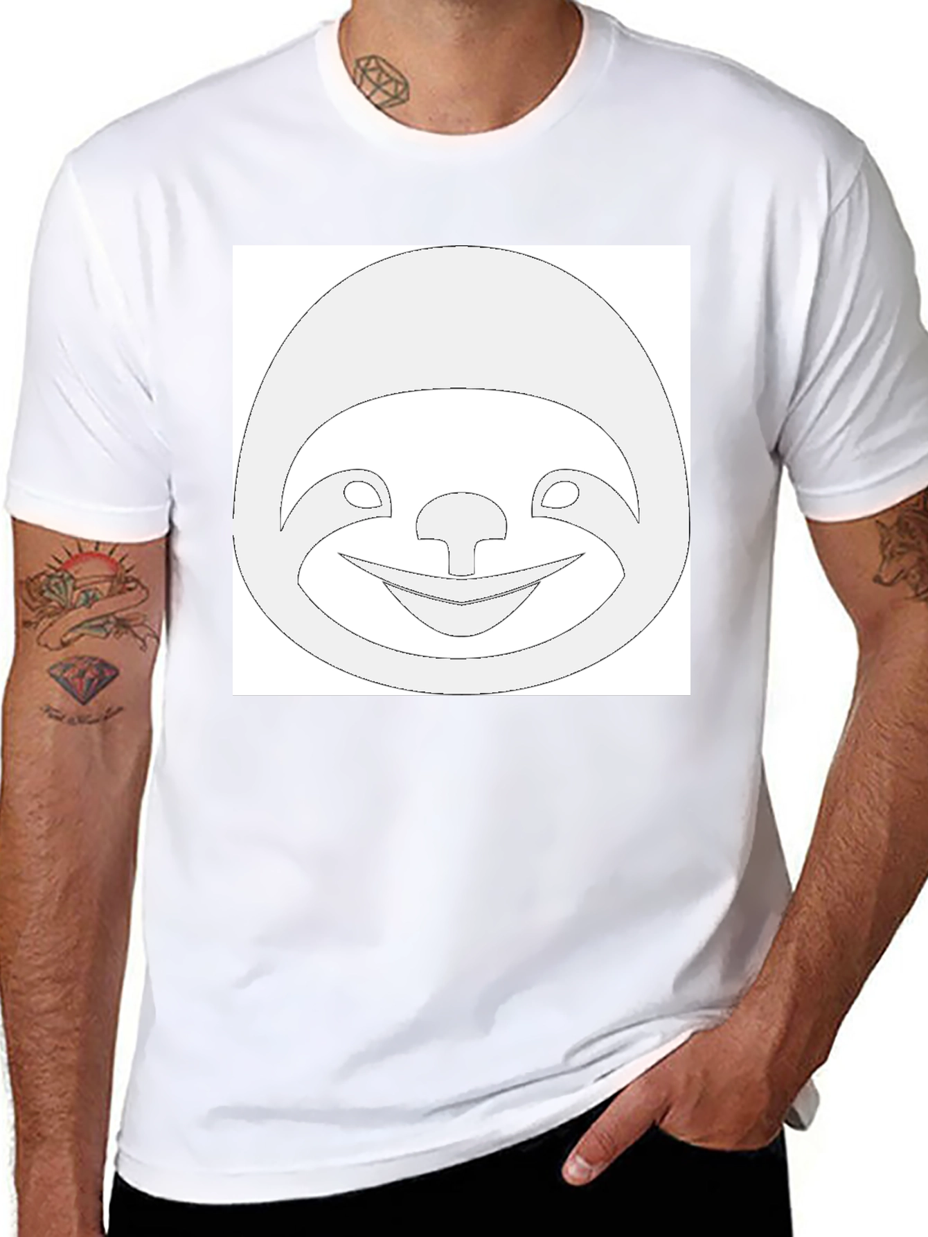 Funny Sloth Graphic Tee - Black Cotton T-Shirt