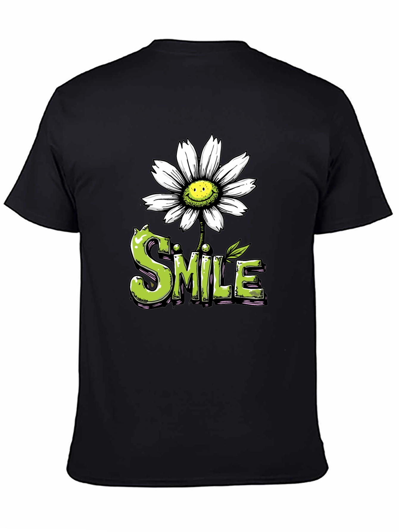 Smile Daisy Graphic Tee - Positive Vibes Shirt