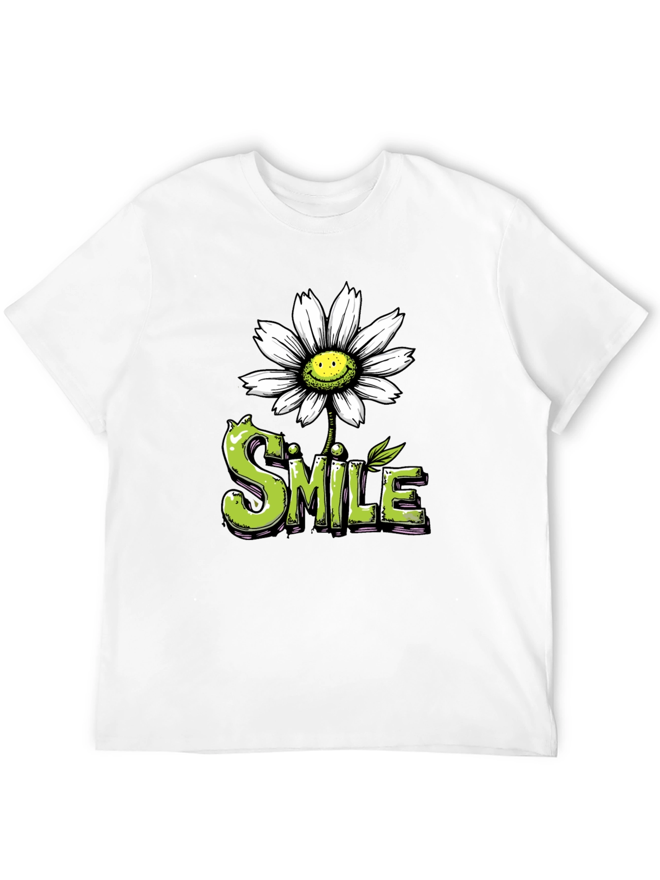 Smile Daisy Graphic Tee - Positive Vibes Shirt