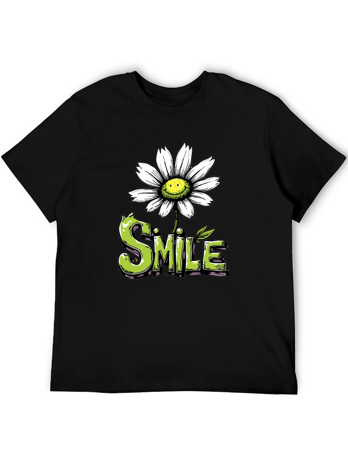 Smile Daisy Graphic Tee - Positive Vibes Shirt
