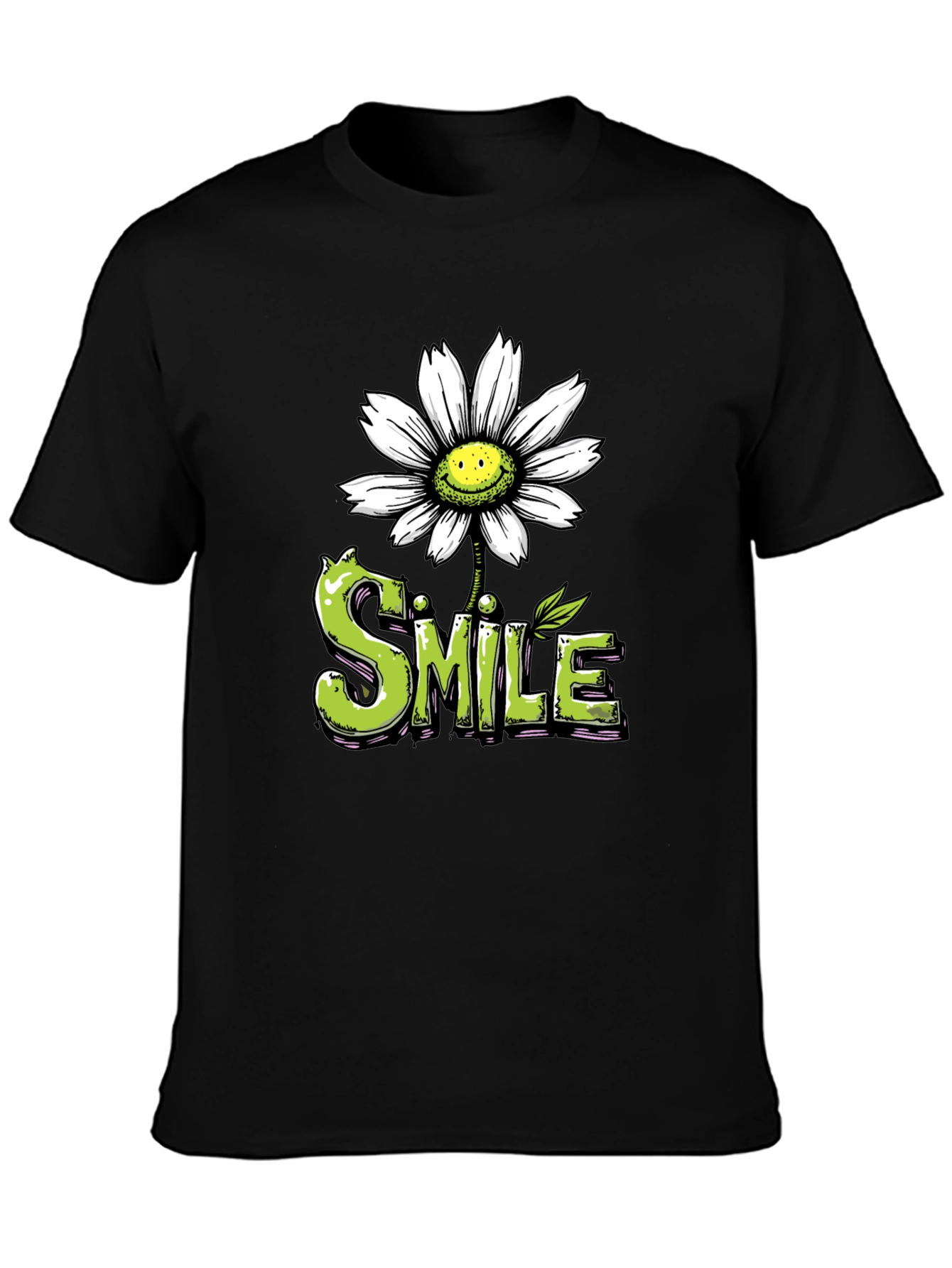 Smile Daisy Graphic Tee - Positive Vibes Shirt
