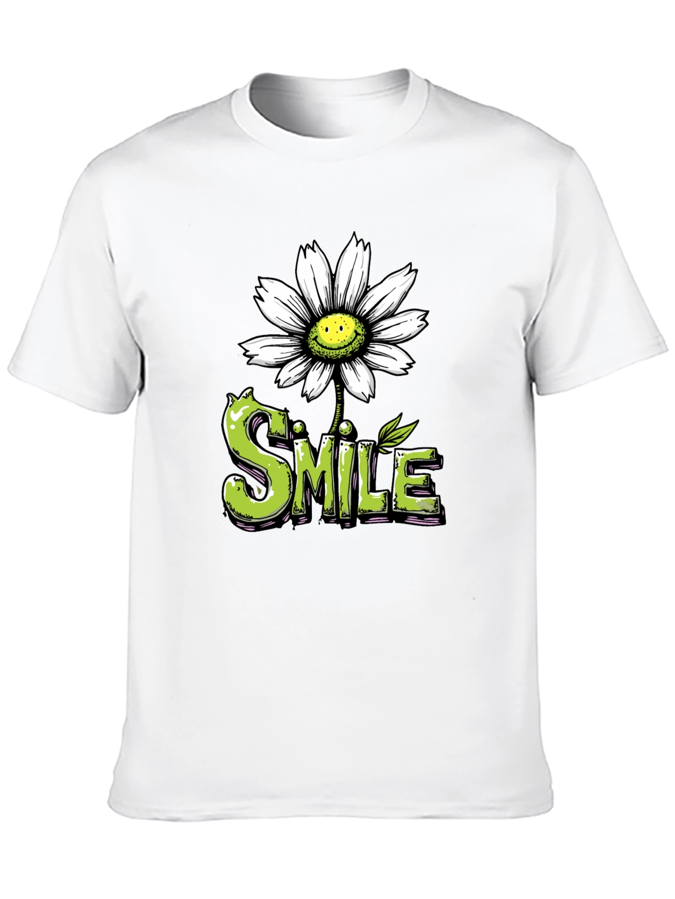 Smile Daisy Graphic Tee - Positive Vibes Shirt