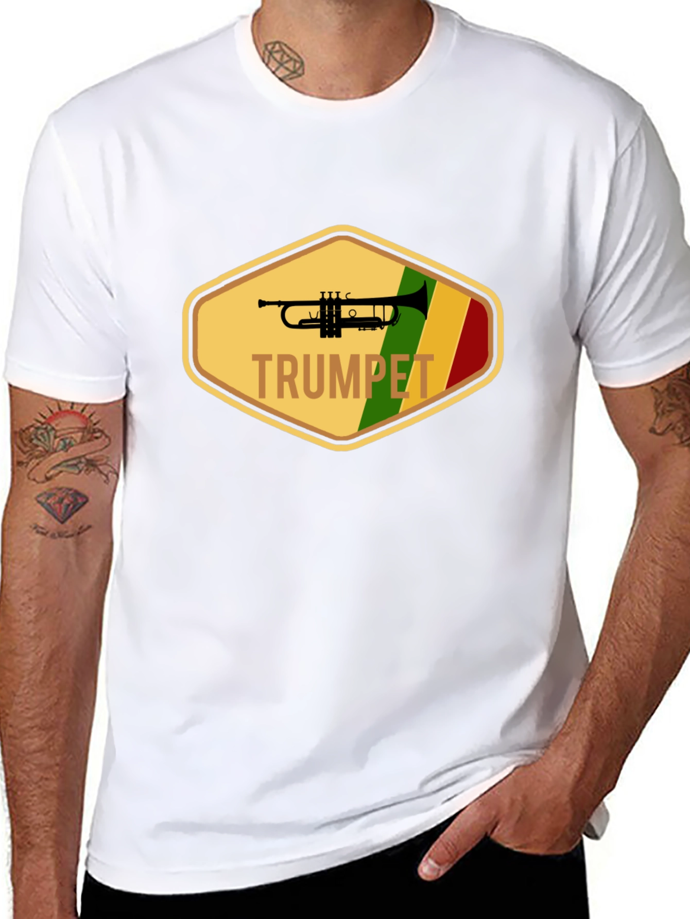 Trumpet Graphic Tee - Black Cotton T-Shirt