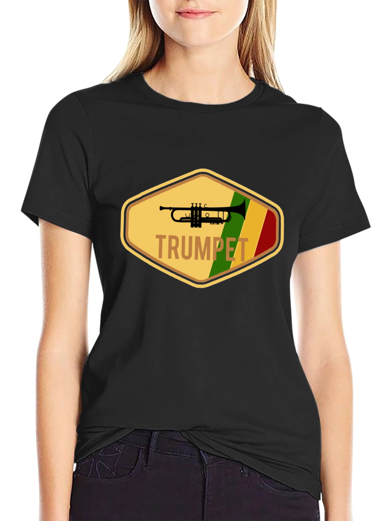 Trumpet Graphic Tee - Black Cotton T-Shirt