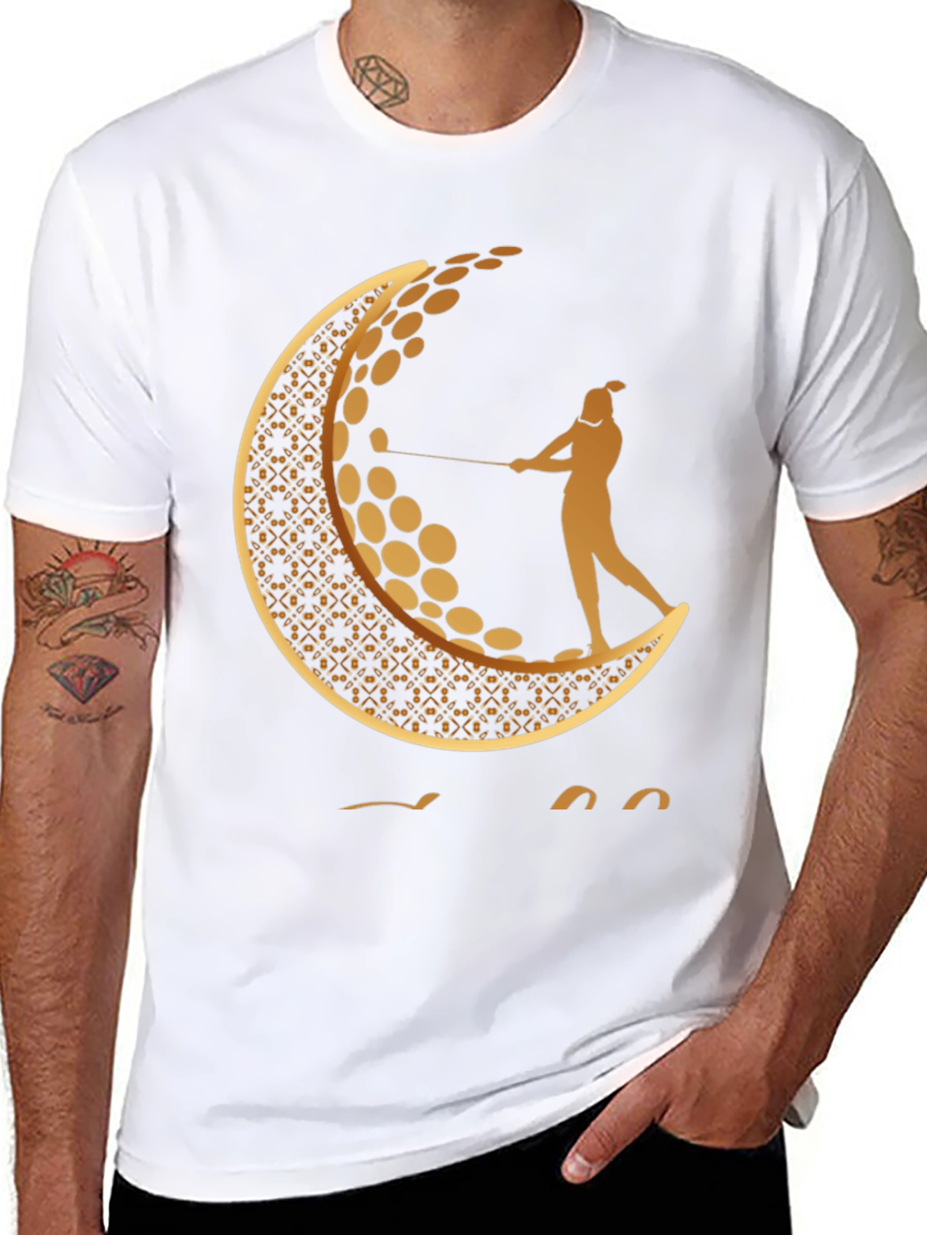 Golf Moon Tee - Unique Graphic Print Shirt