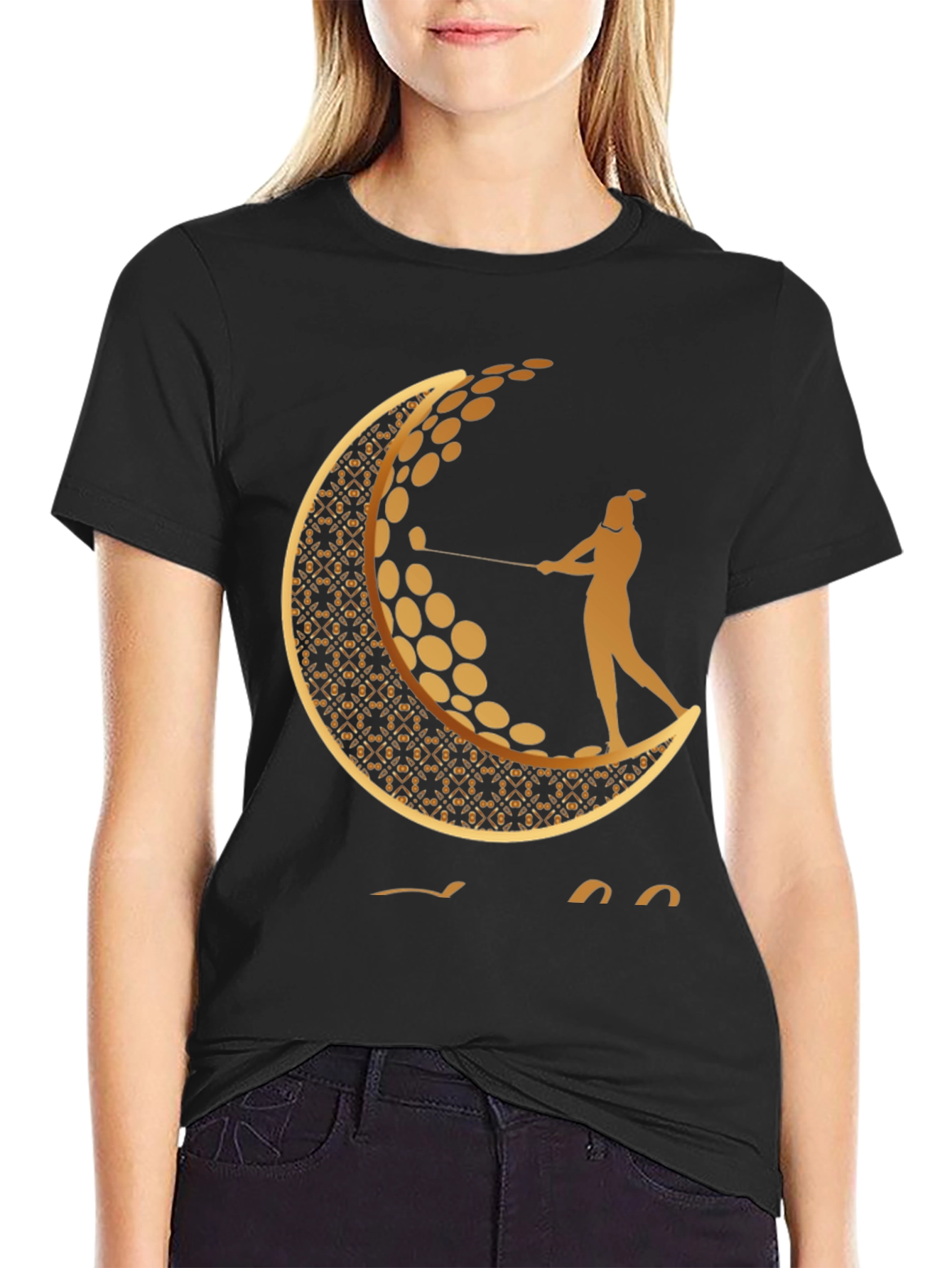 Golf Moon Tee - Unique Graphic Print Shirt