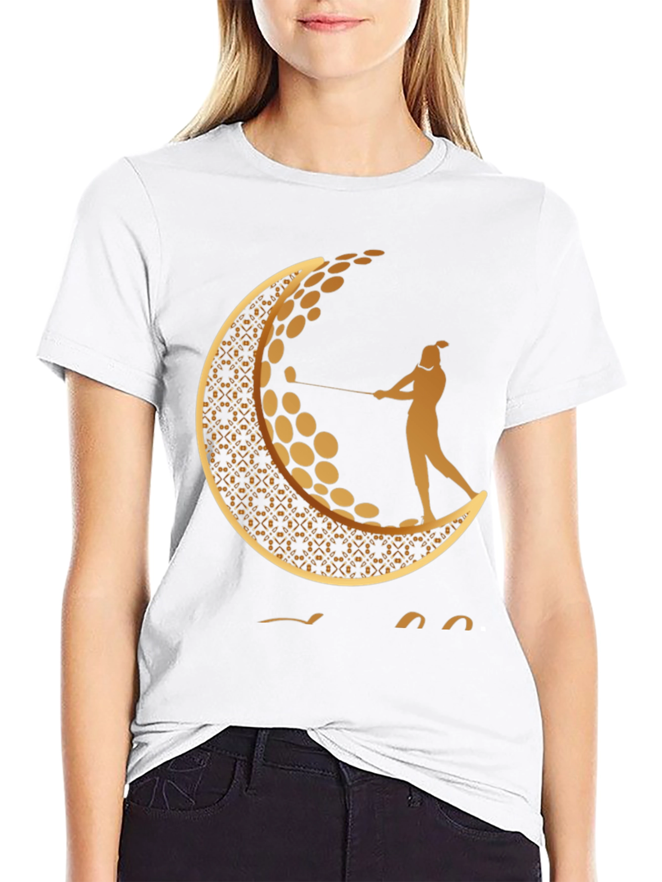Golf Moon Tee - Unique Graphic Print Shirt