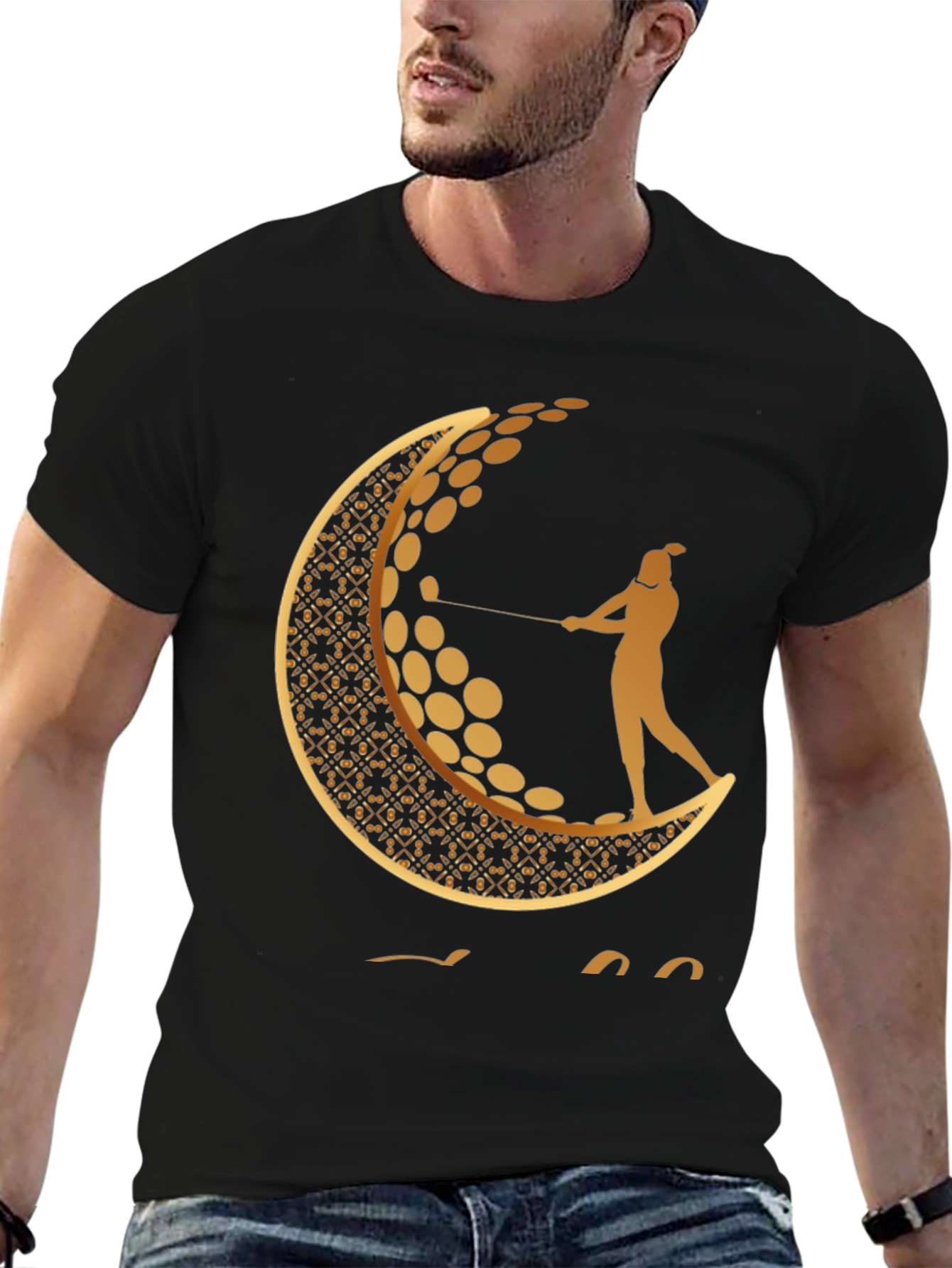 Golf Moon Tee - Unique Graphic Print Shirt