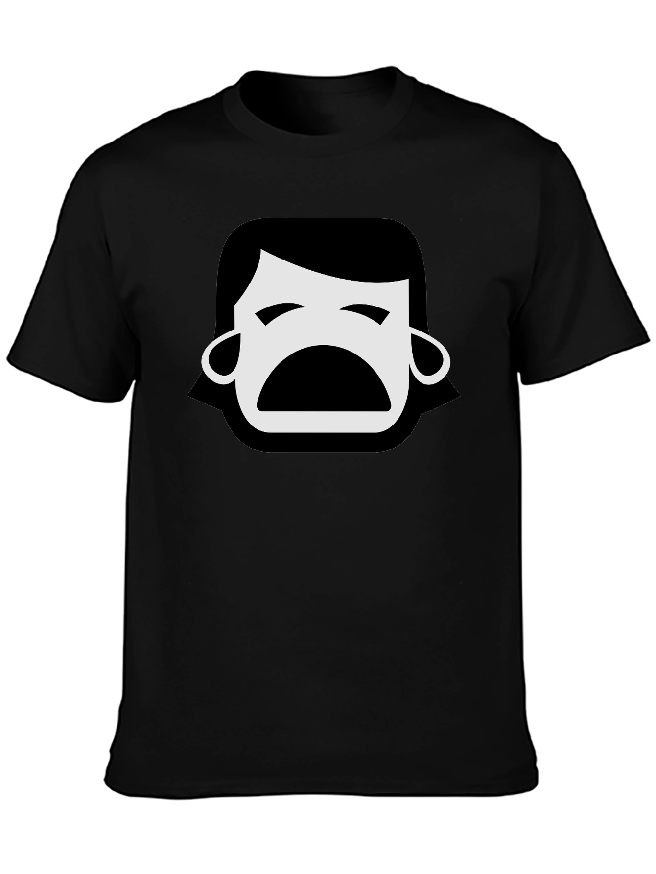 Emo Face Black T-Shirt - Express Your Feelings