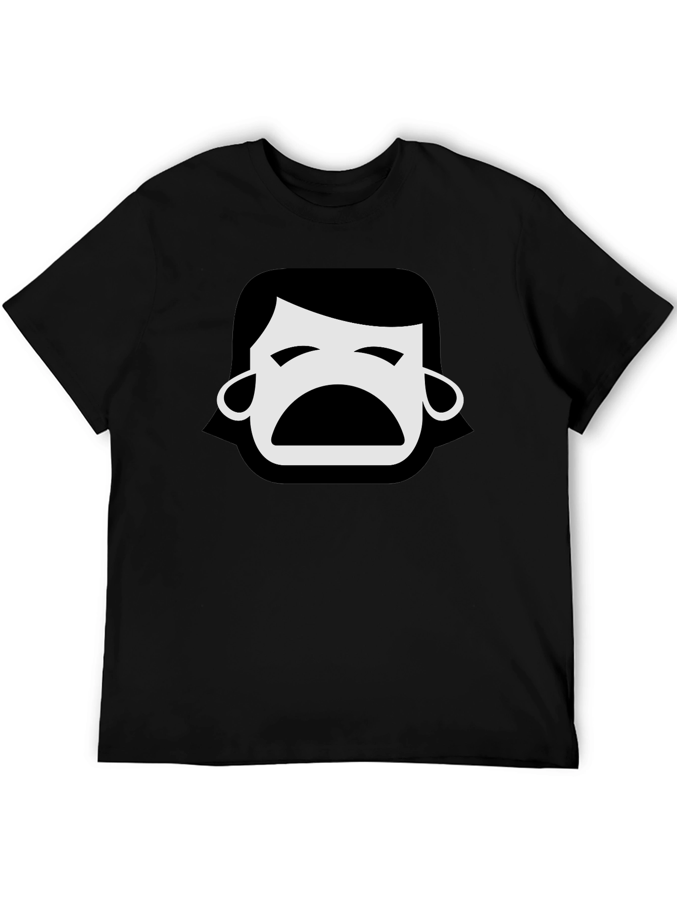 Emo Face Black T-Shirt - Express Your Feelings