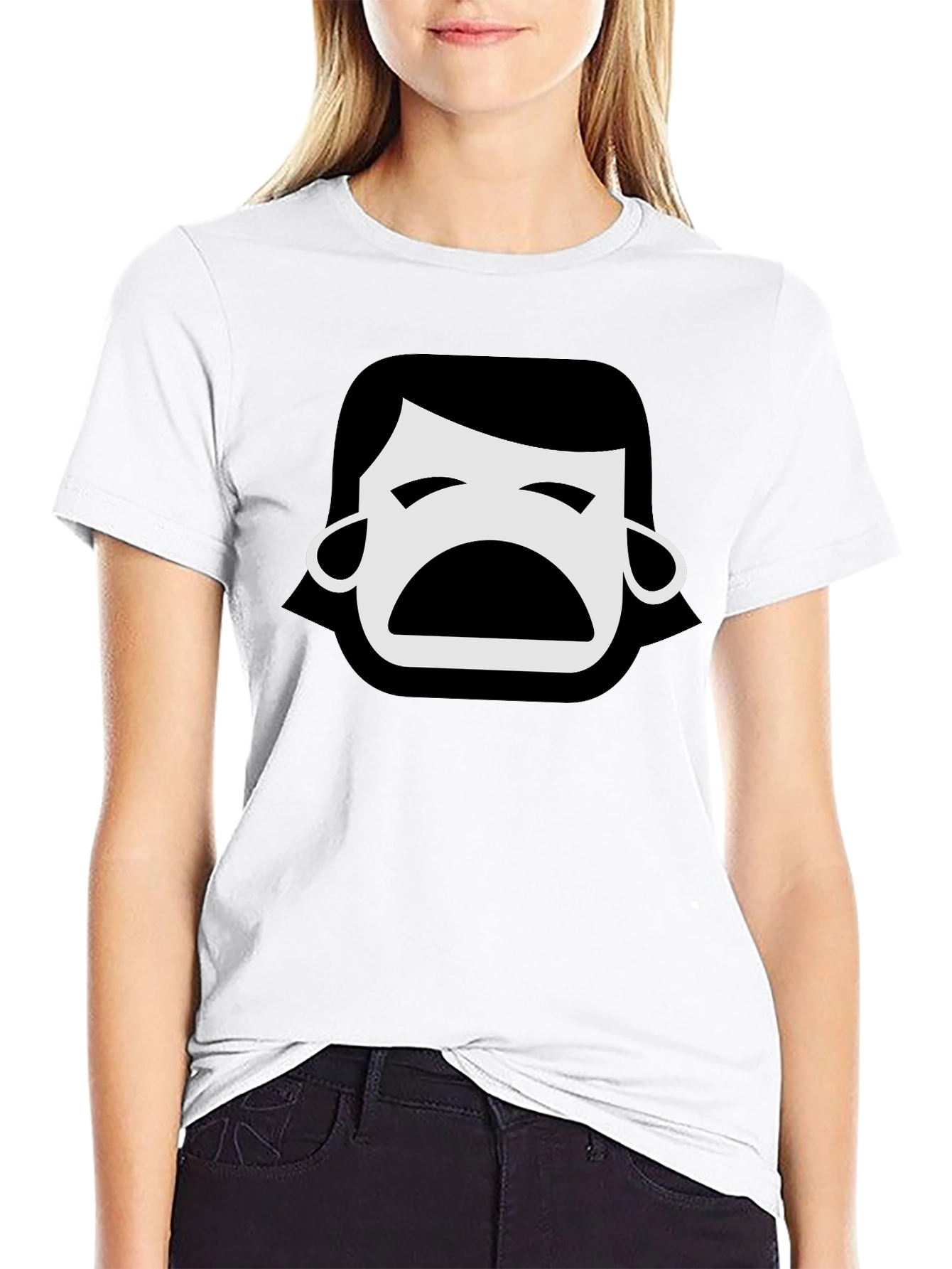 Emo Face Black T-Shirt - Express Your Feelings