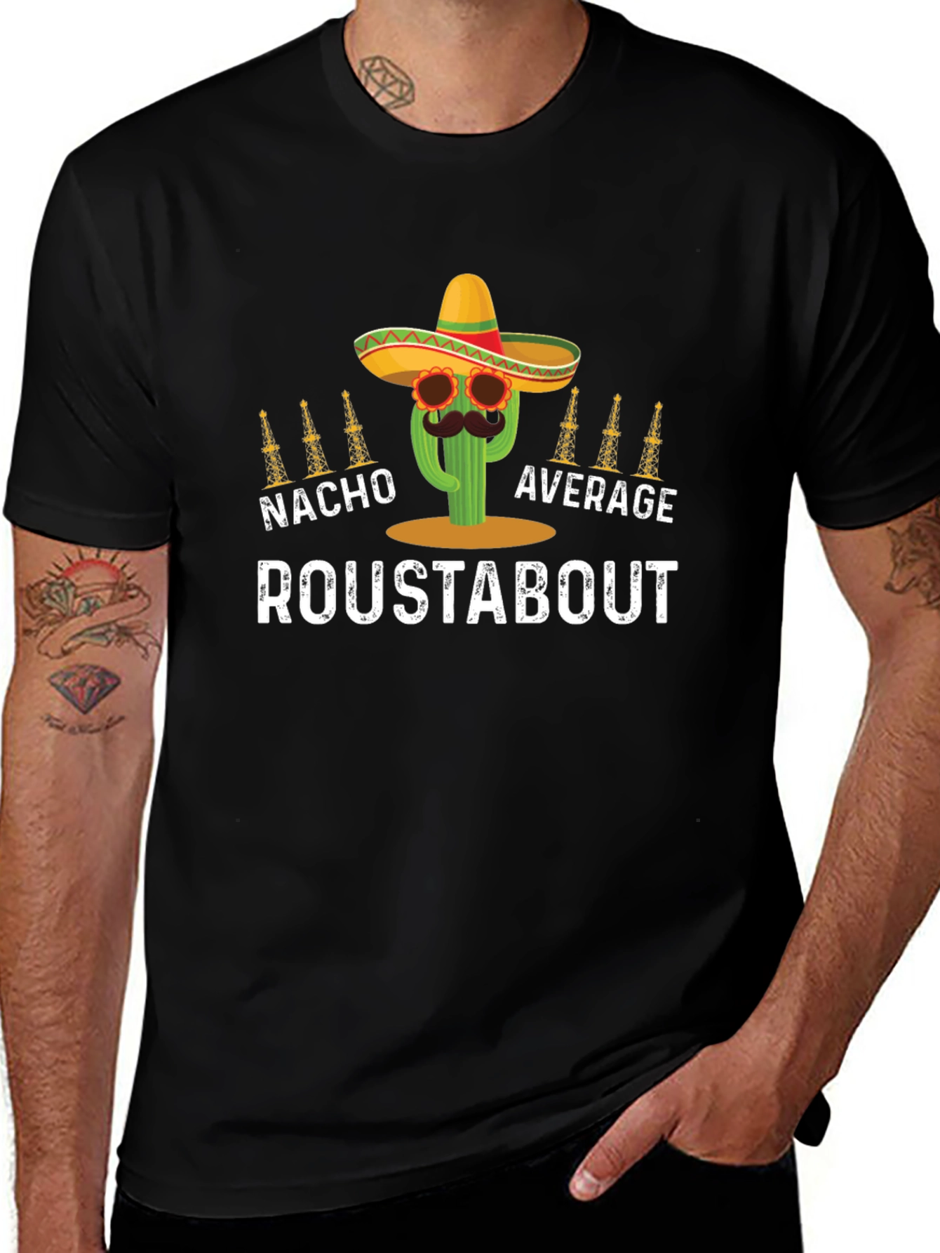 Nacho Average Roustabout Graphic Tee - Black