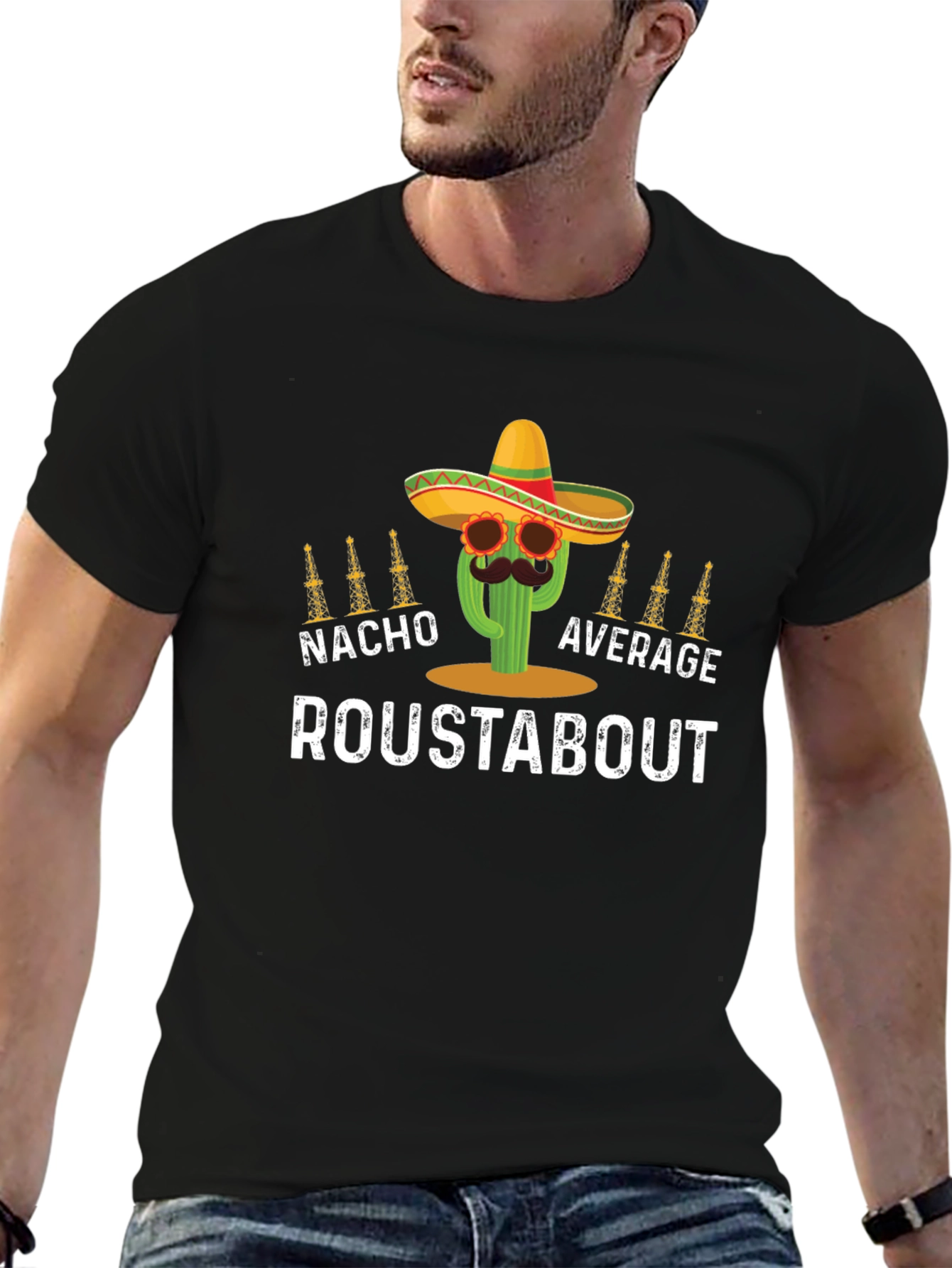 Nacho Average Roustabout Graphic Tee - Black