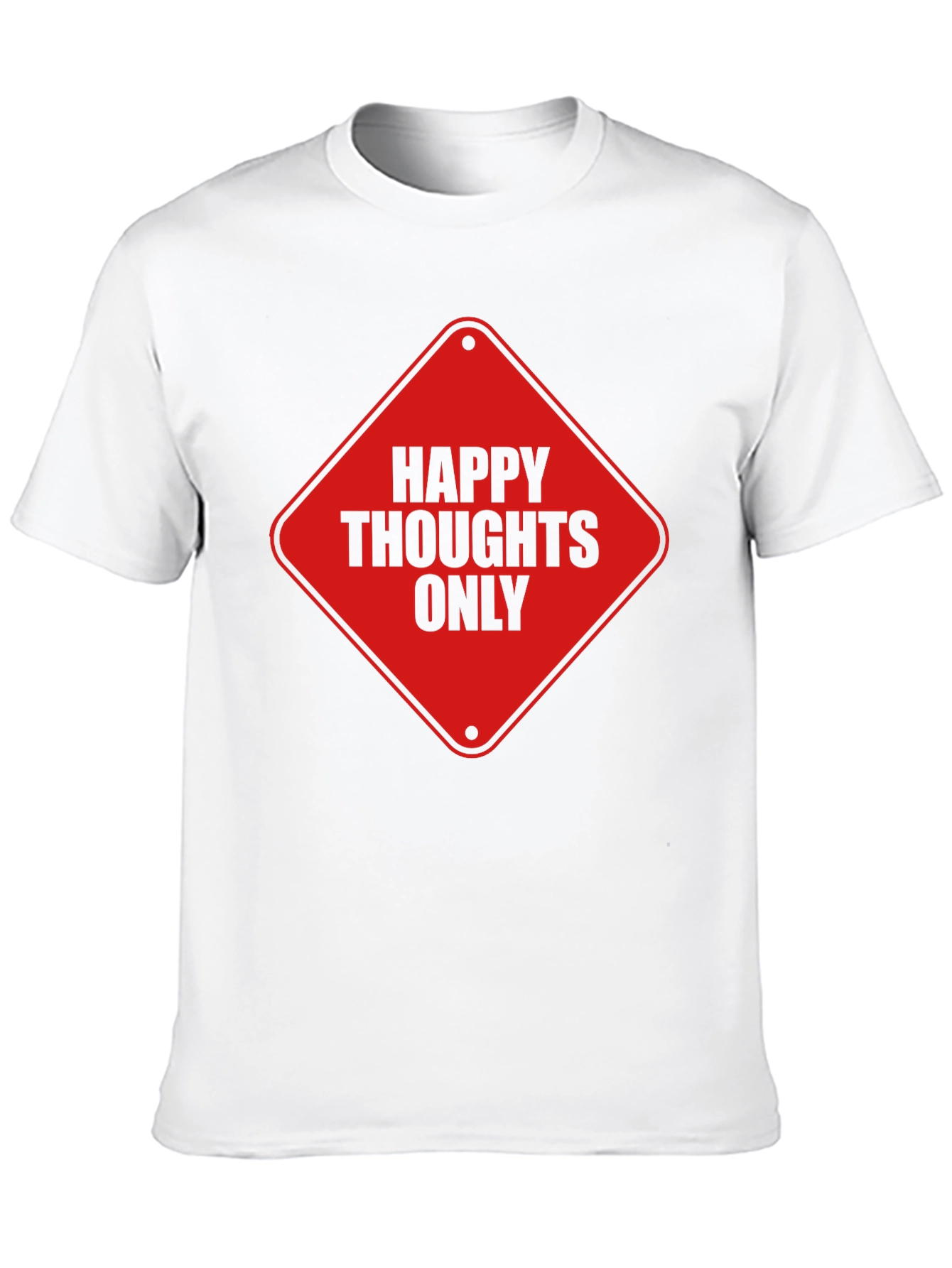 Happy Thoughts Only Graphic Tee - Black Cotton T-Shirt