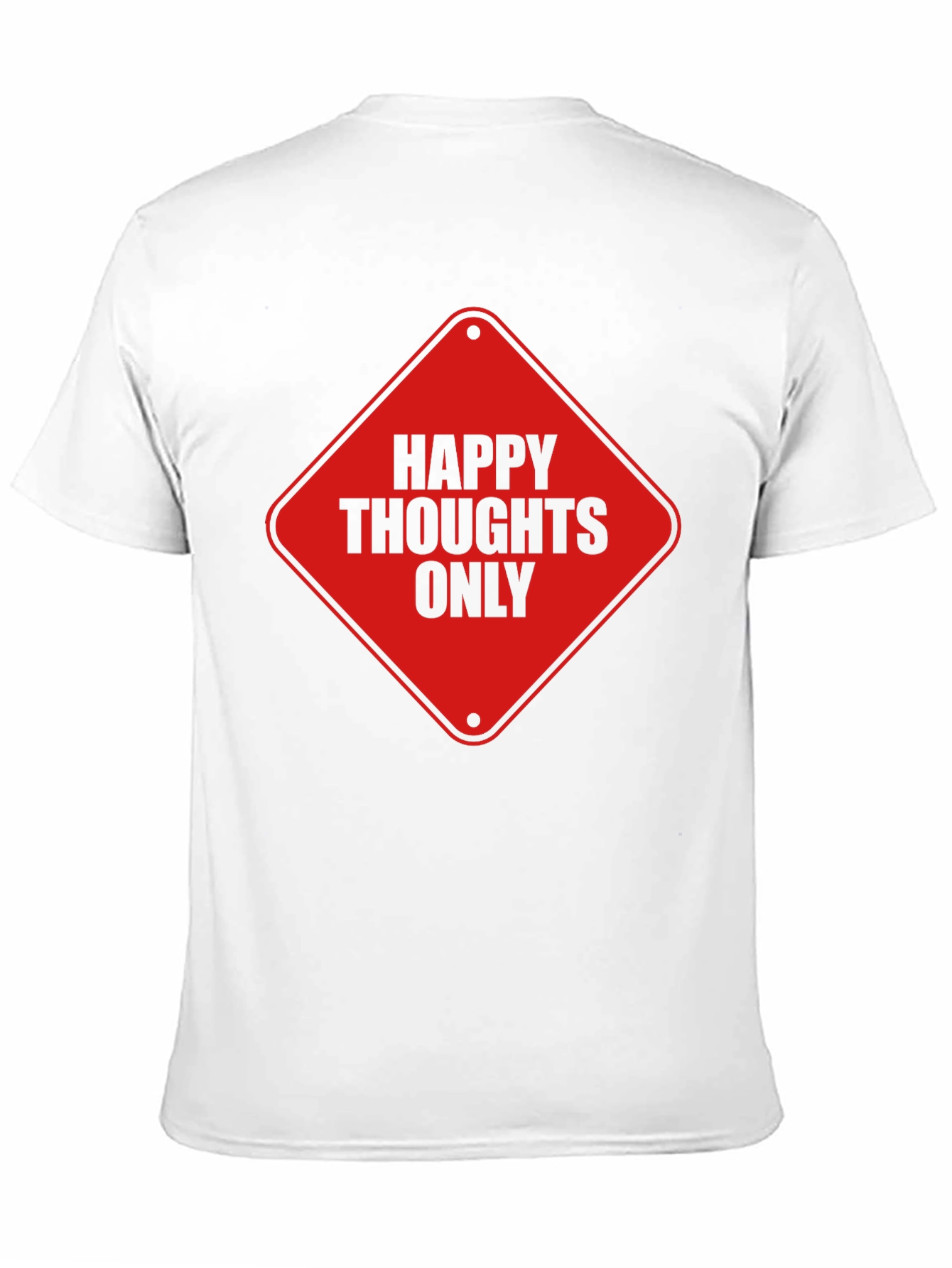 Happy Thoughts Only Graphic Tee - Black Cotton T-Shirt