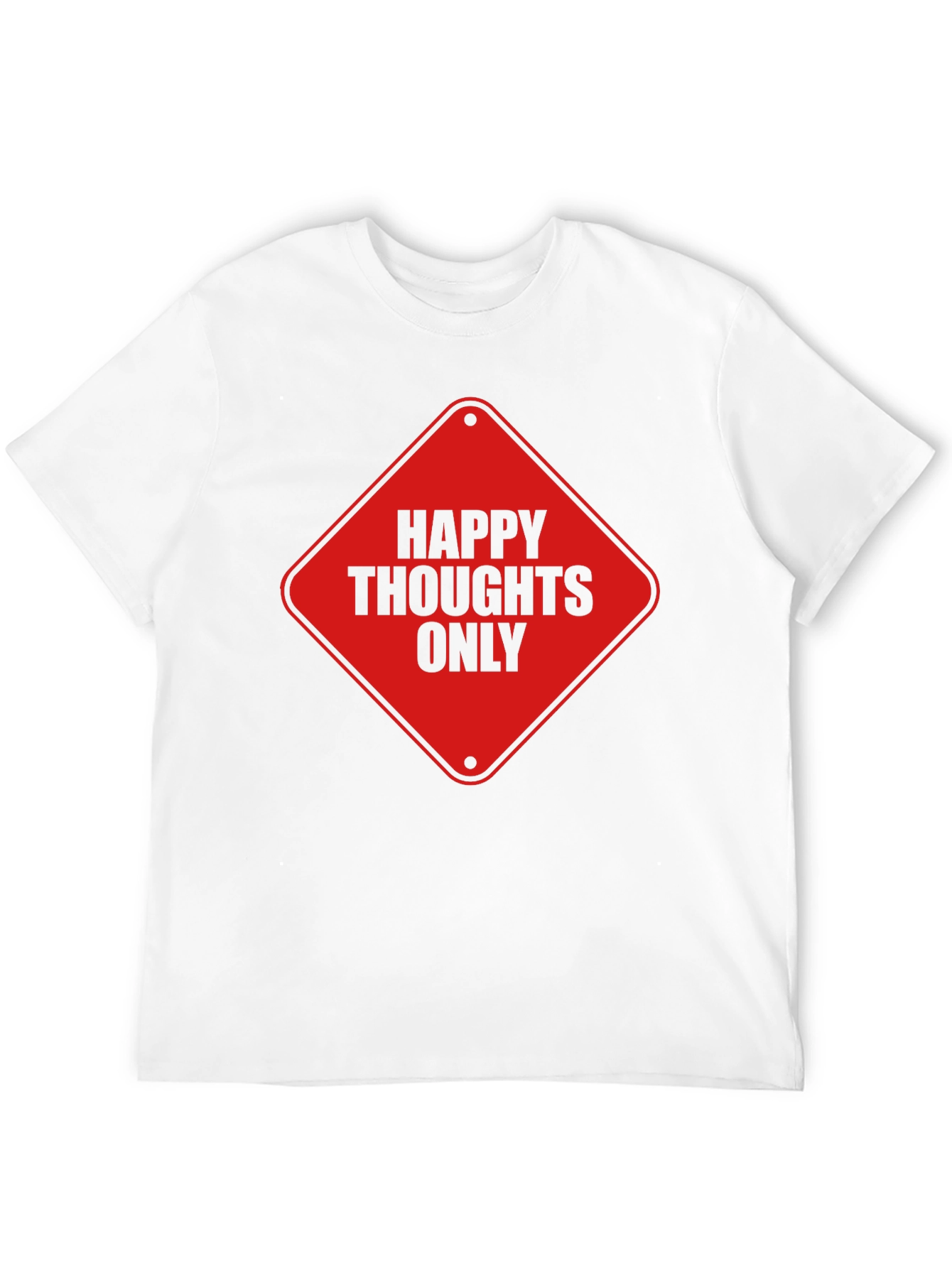Happy Thoughts Only Graphic Tee - Black Cotton T-Shirt