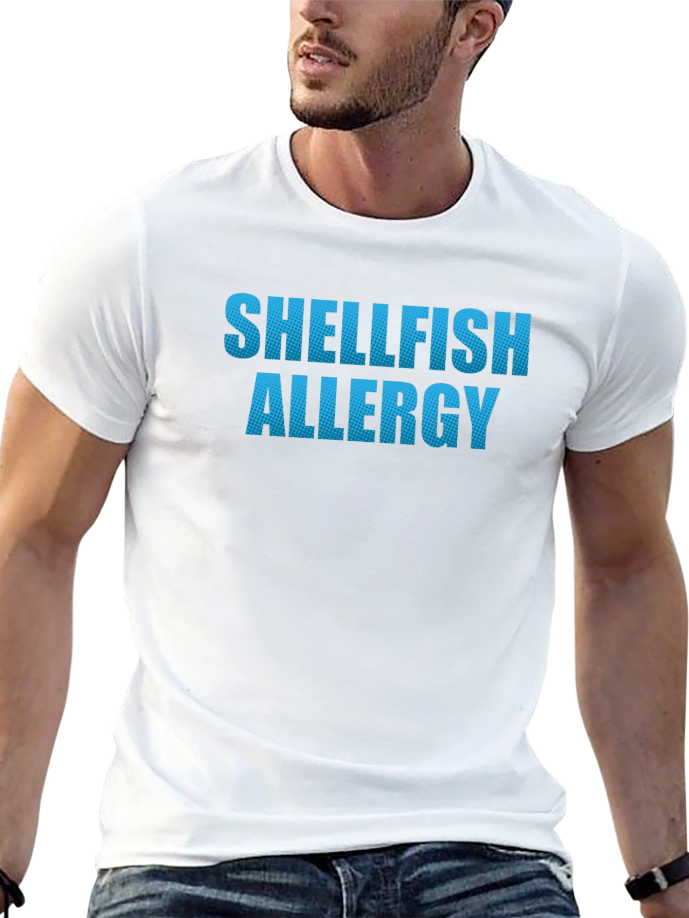 Shellfish Allergy T-Shirt - Black Novelty Tee