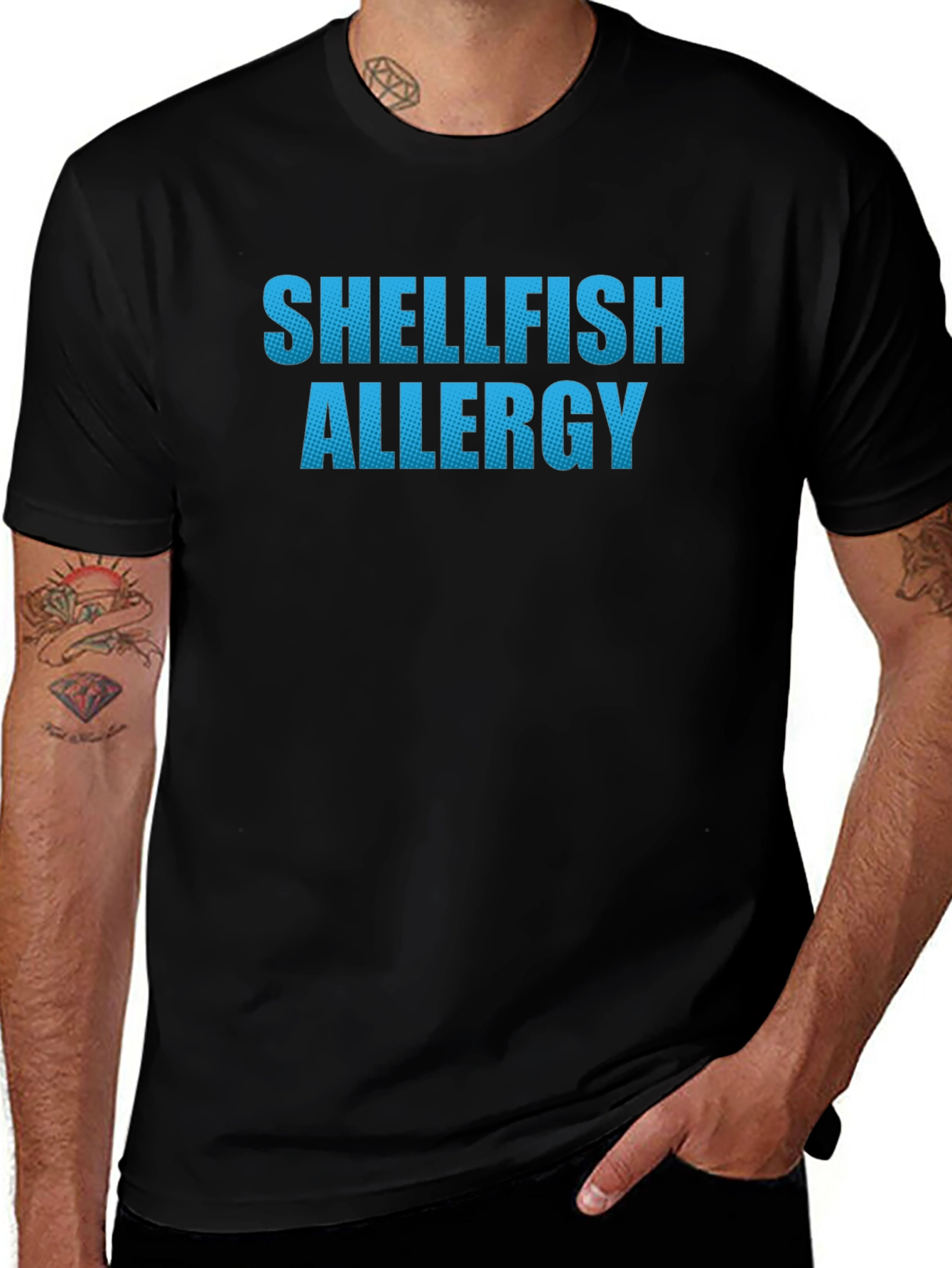 Shellfish Allergy T-Shirt - Black Novelty Tee