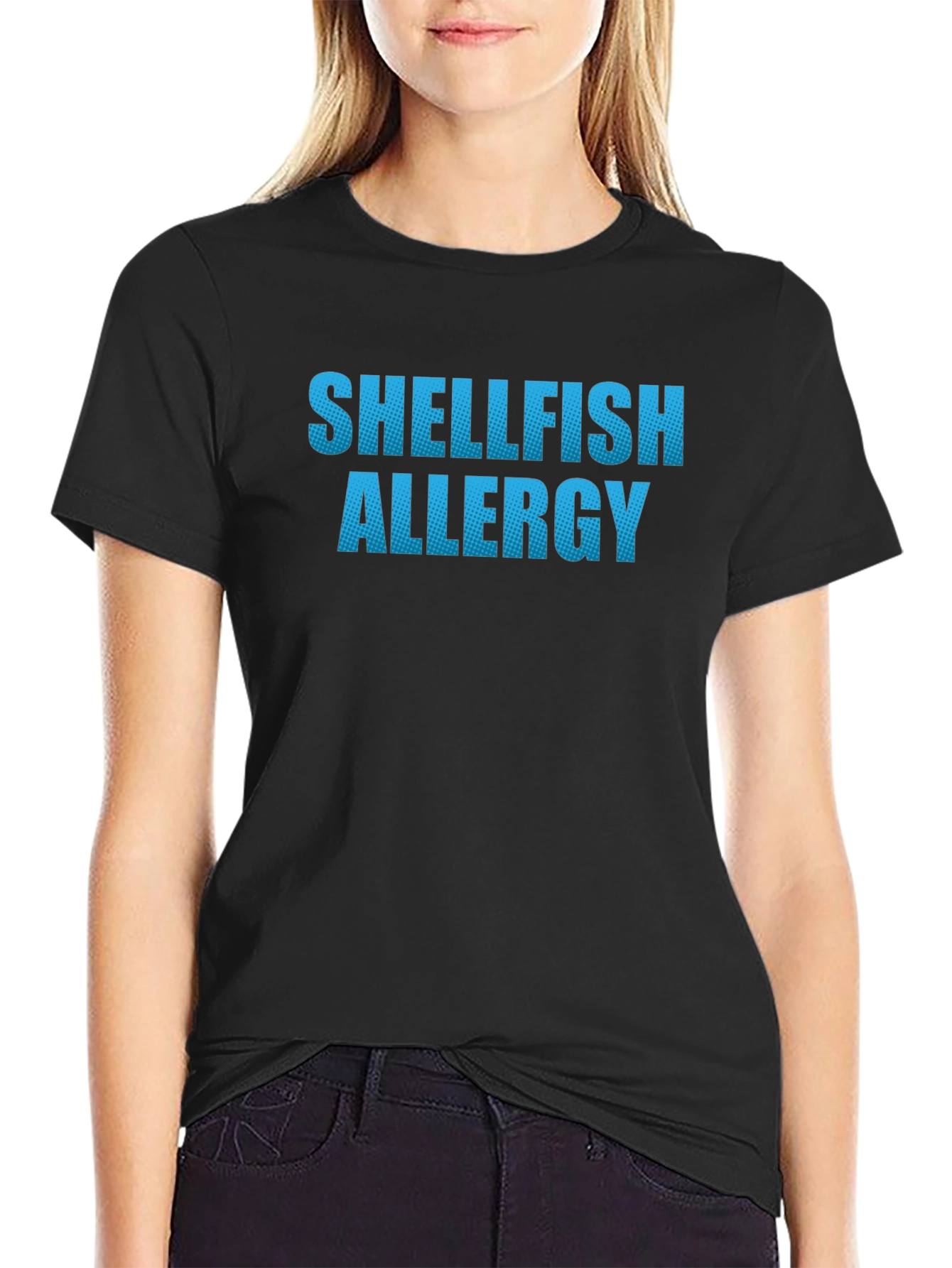 Shellfish Allergy T-Shirt - Black Novelty Tee
