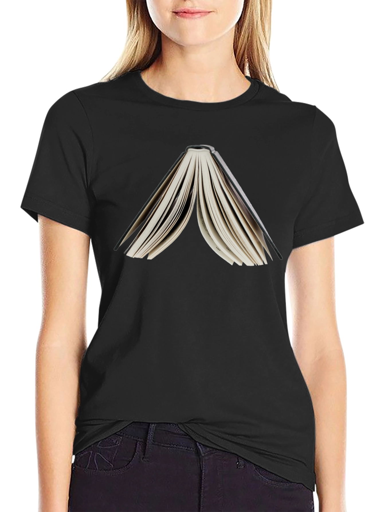 Open Book Graphic Tee - Black Unisex T-Shirt