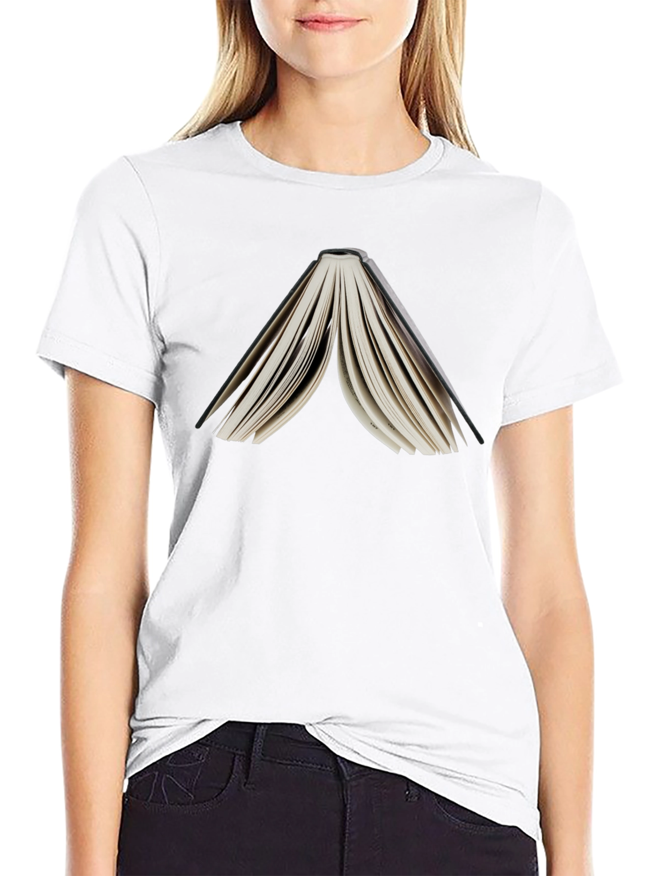 Open Book Graphic Tee - Black Unisex T-Shirt