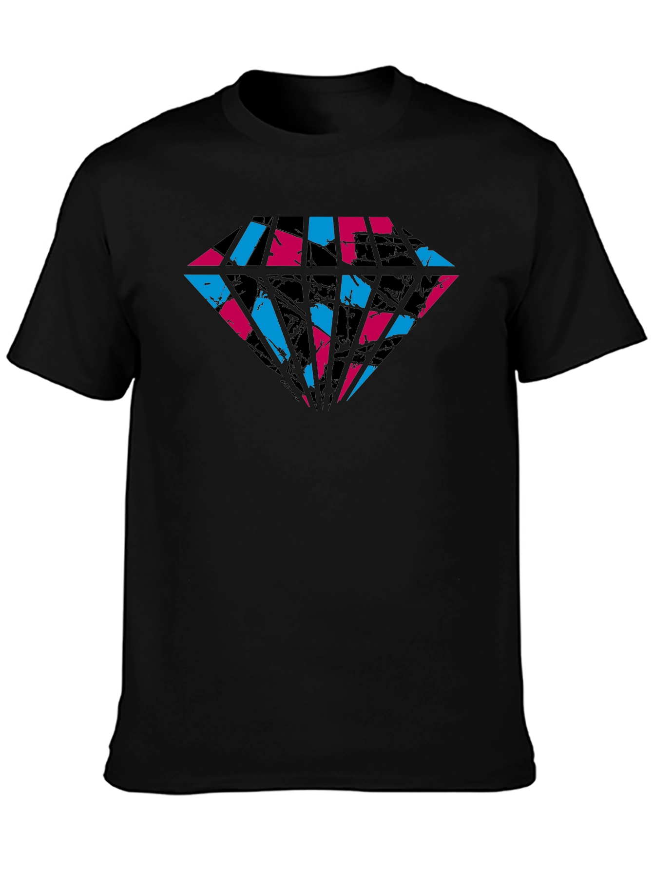 Abstract Diamond Graphic Tee - Cool Black Shirt