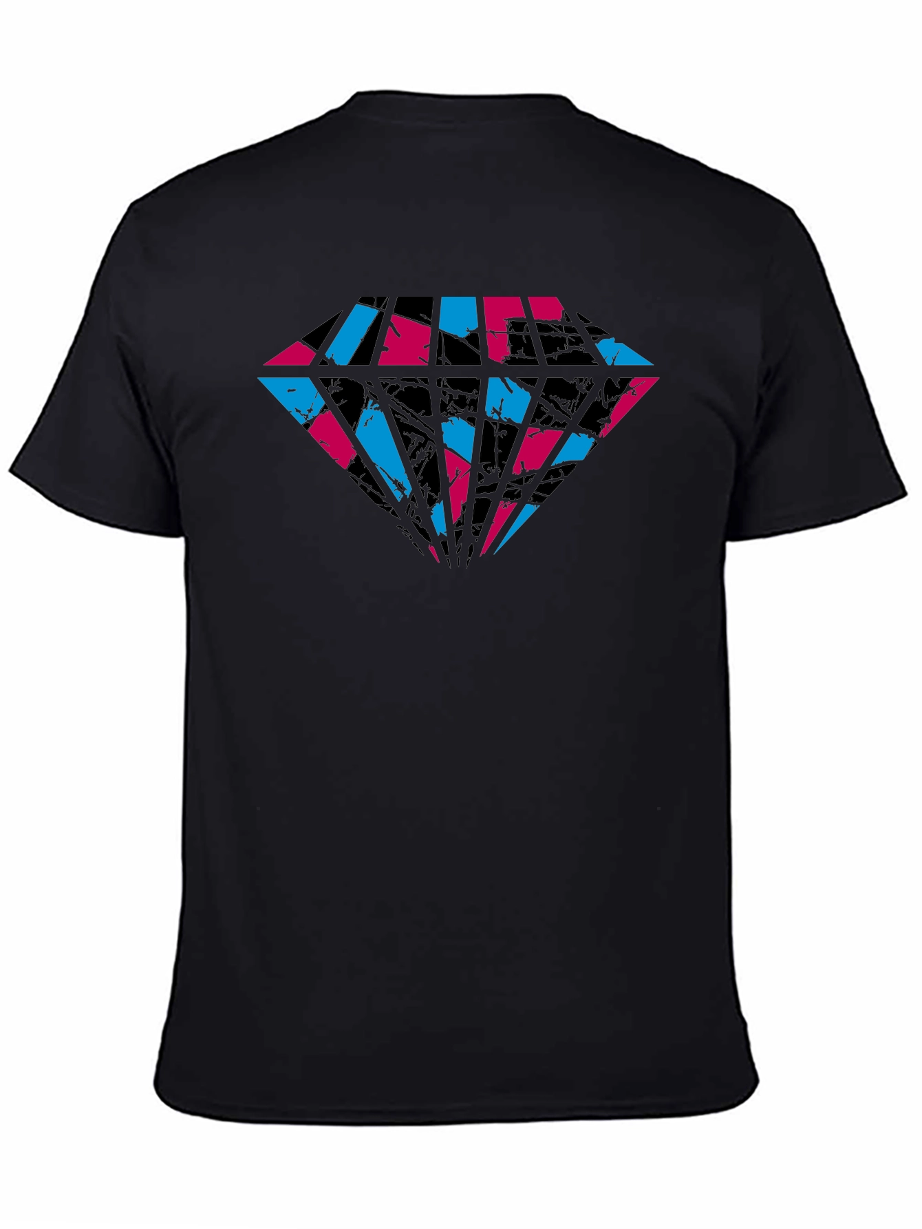 Abstract Diamond Graphic Tee - Cool Black Shirt