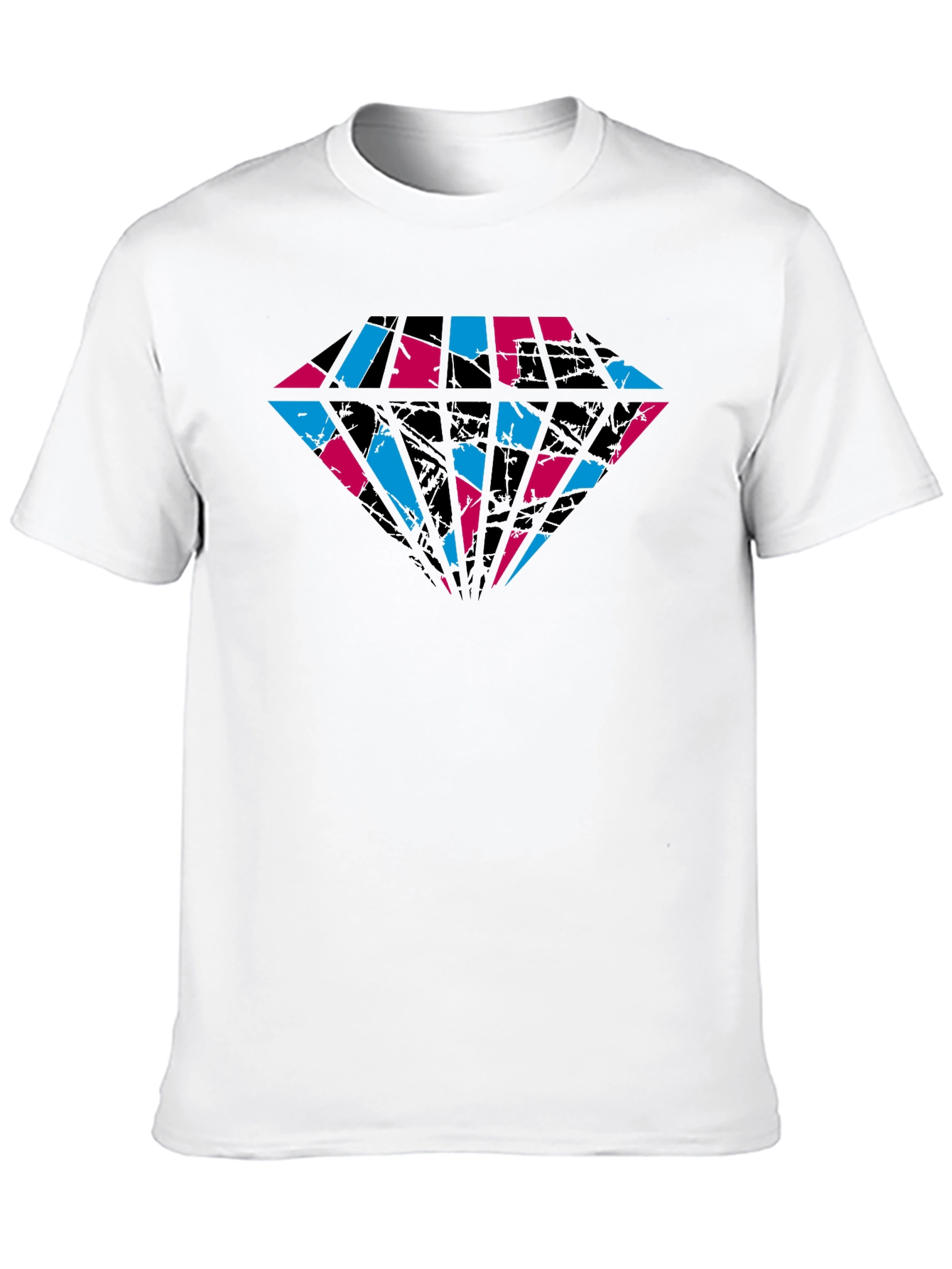 Abstract Diamond Graphic Tee - Cool Black Shirt