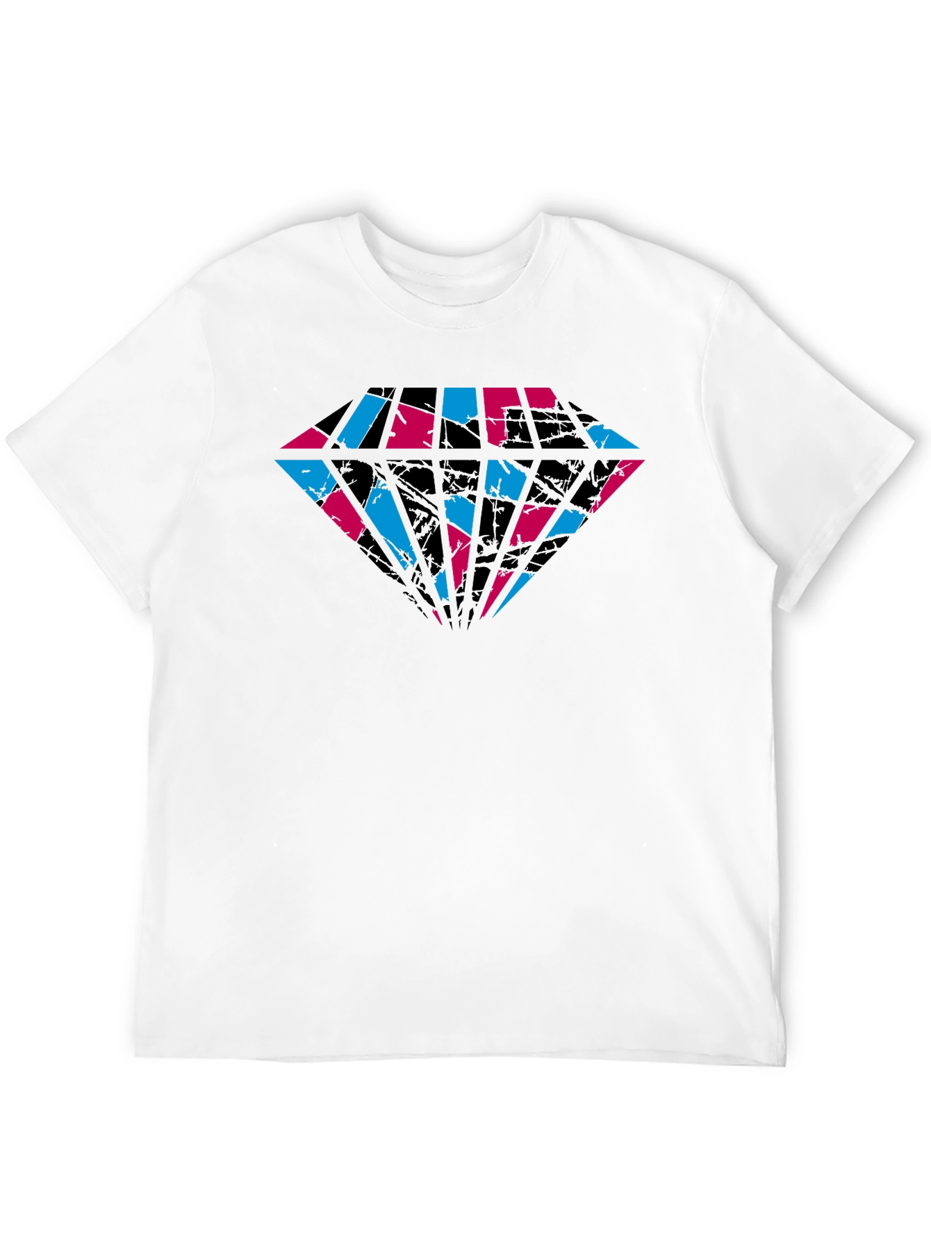 Abstract Diamond Graphic Tee - Cool Black Shirt