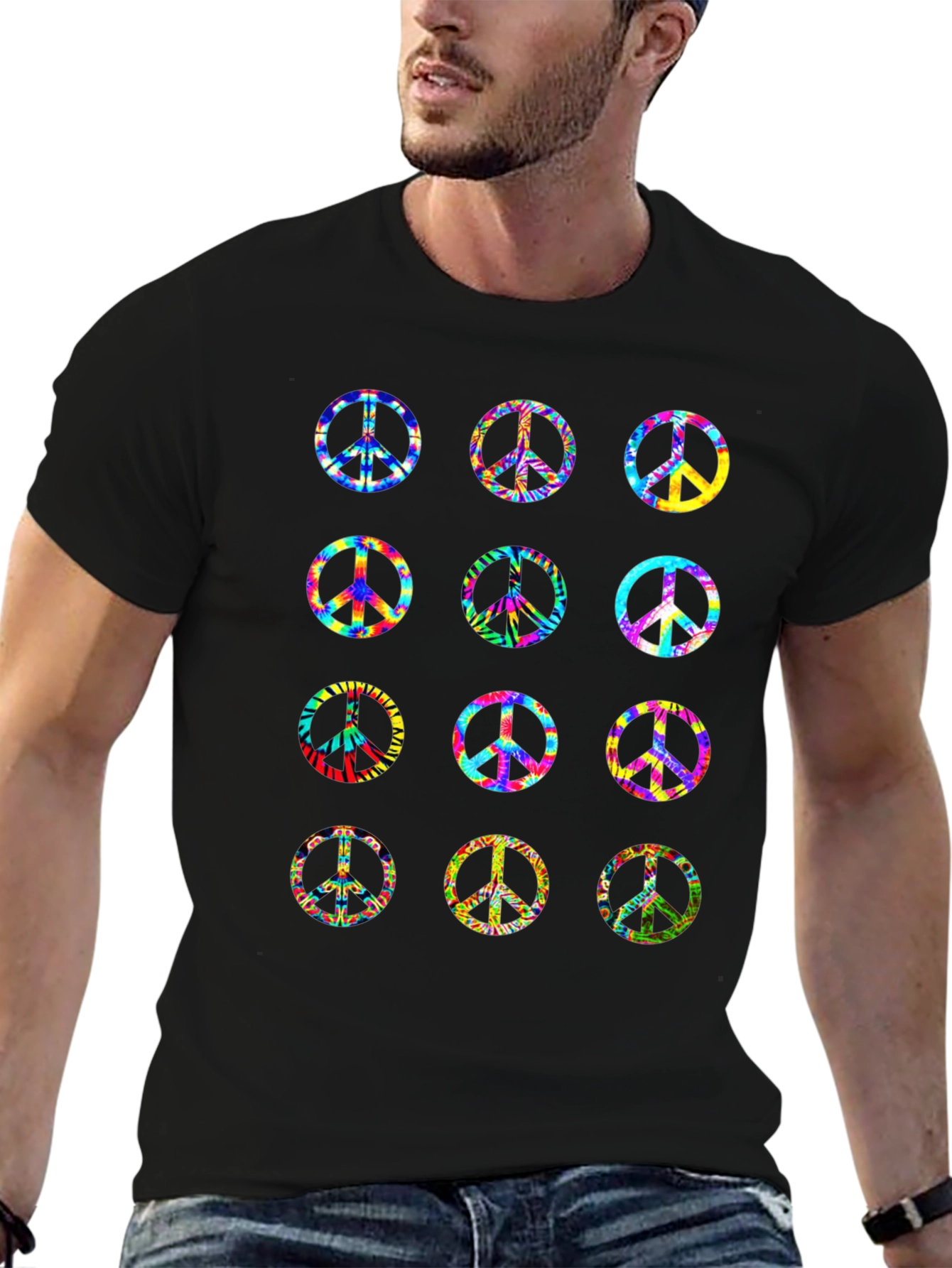 Peace Sign Tie Dye Graphic T-Shirt