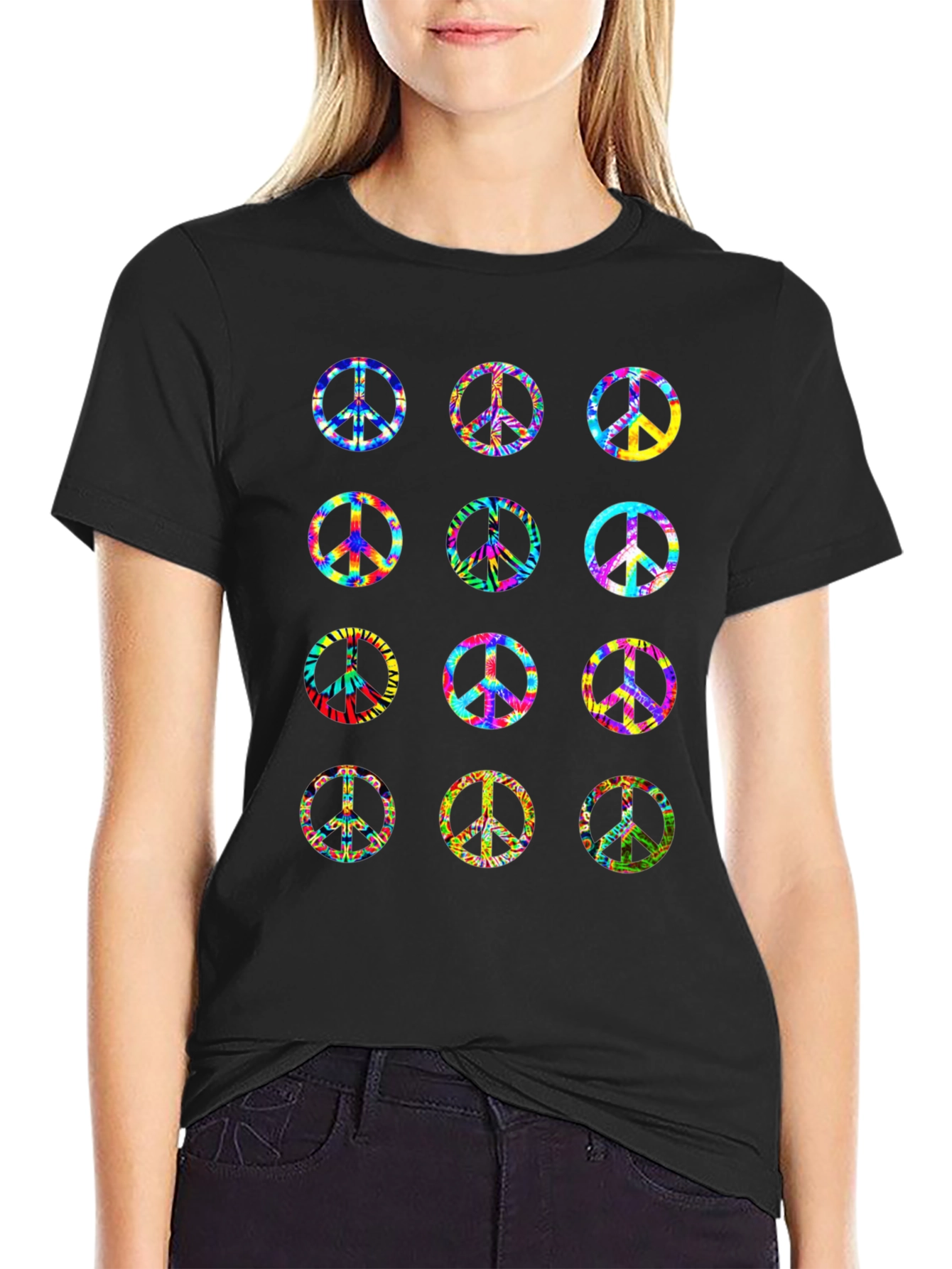 Peace Sign Tie Dye Graphic T-Shirt