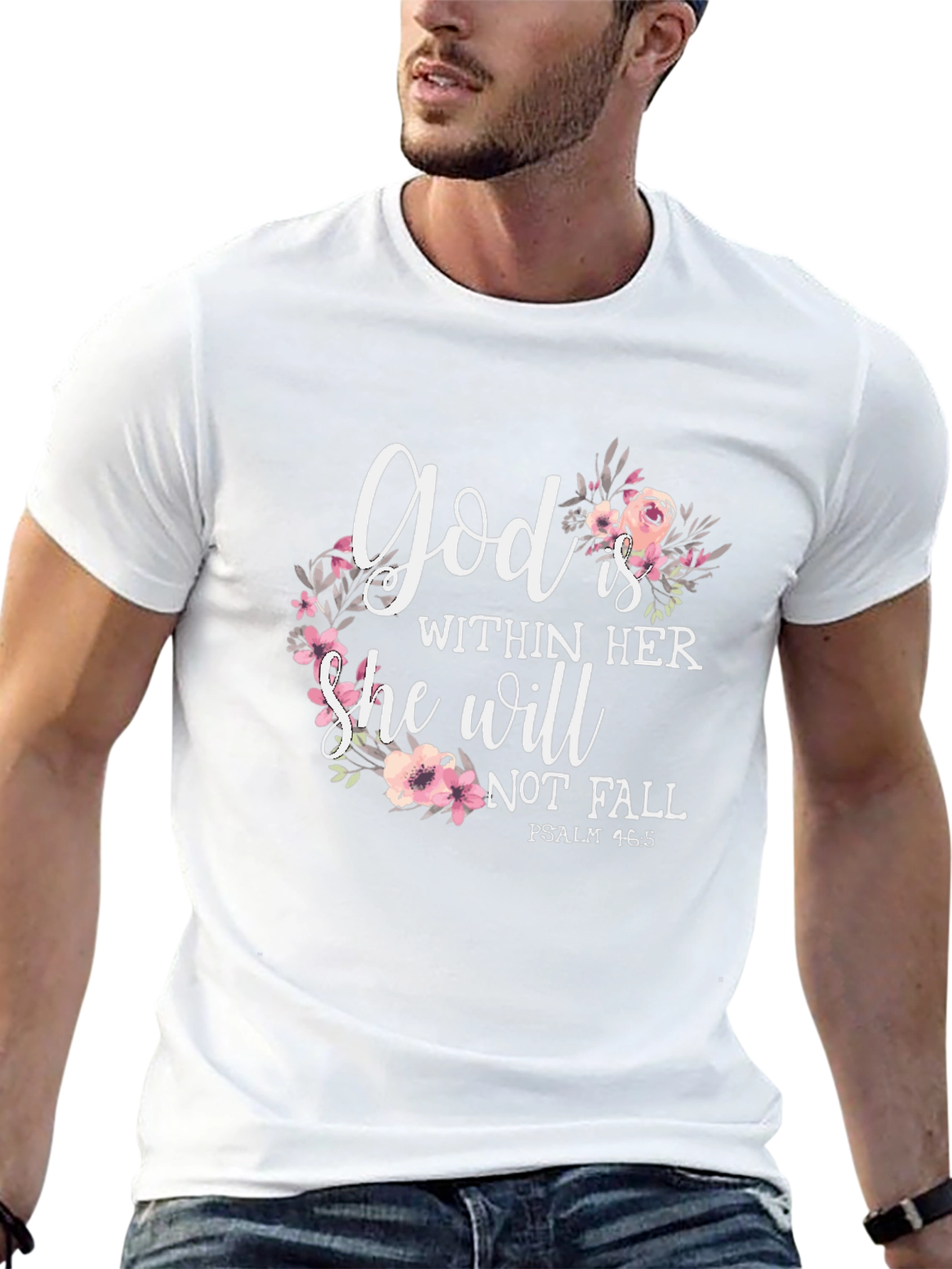 Floral God Is Within Her Christian T-Shirt