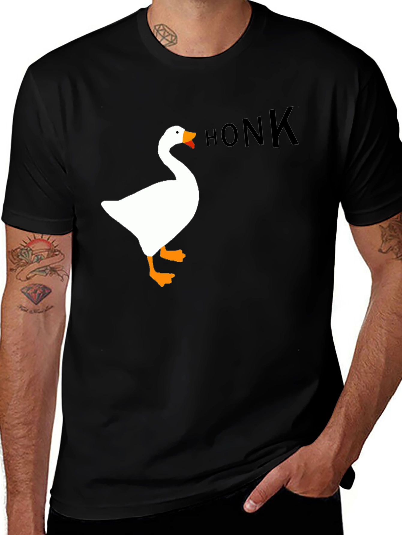 Honk Goose Graphic Tee - Black Unisex T-Shirt