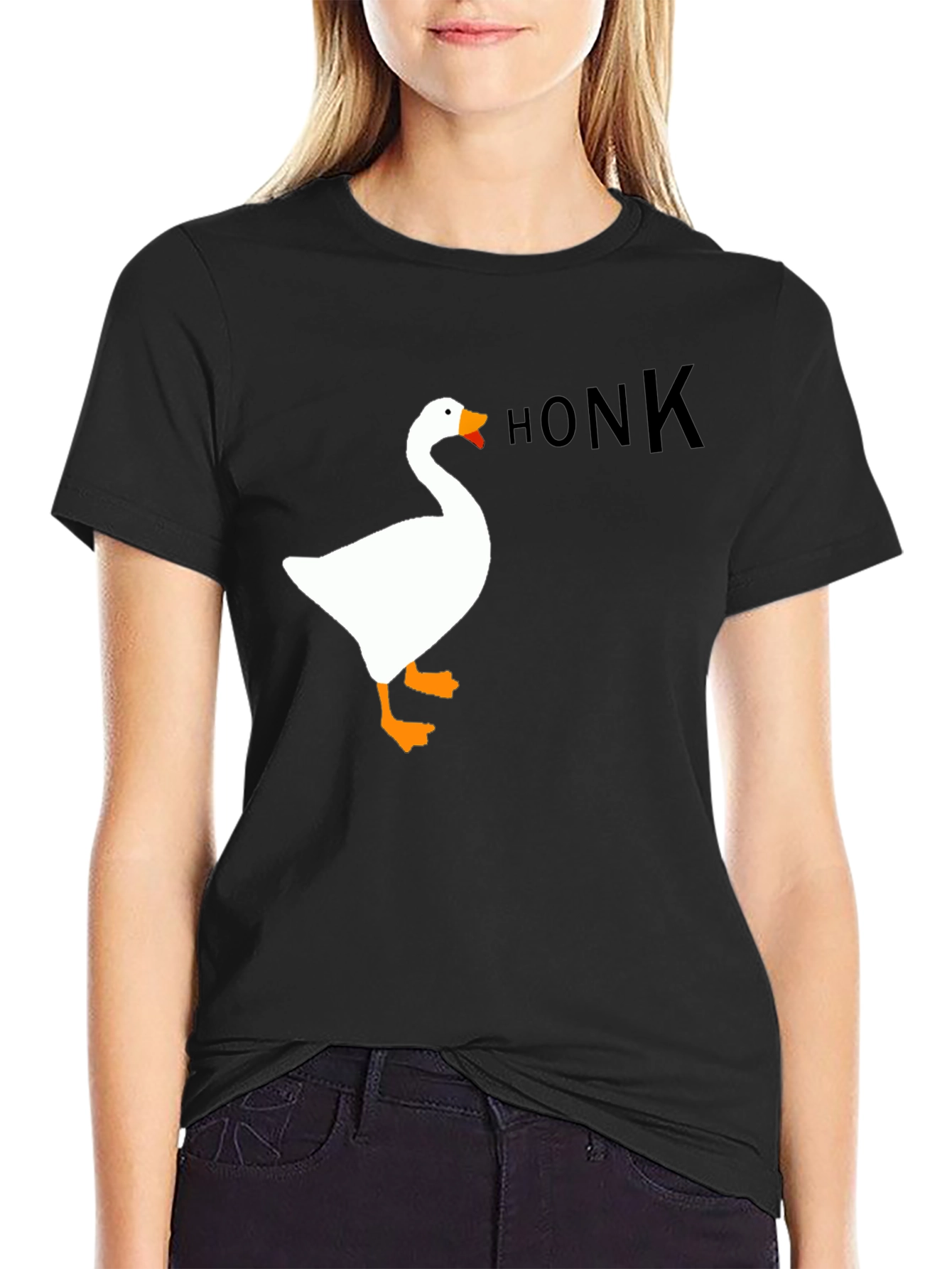 Honk Goose Graphic Tee - Black Unisex T-Shirt
