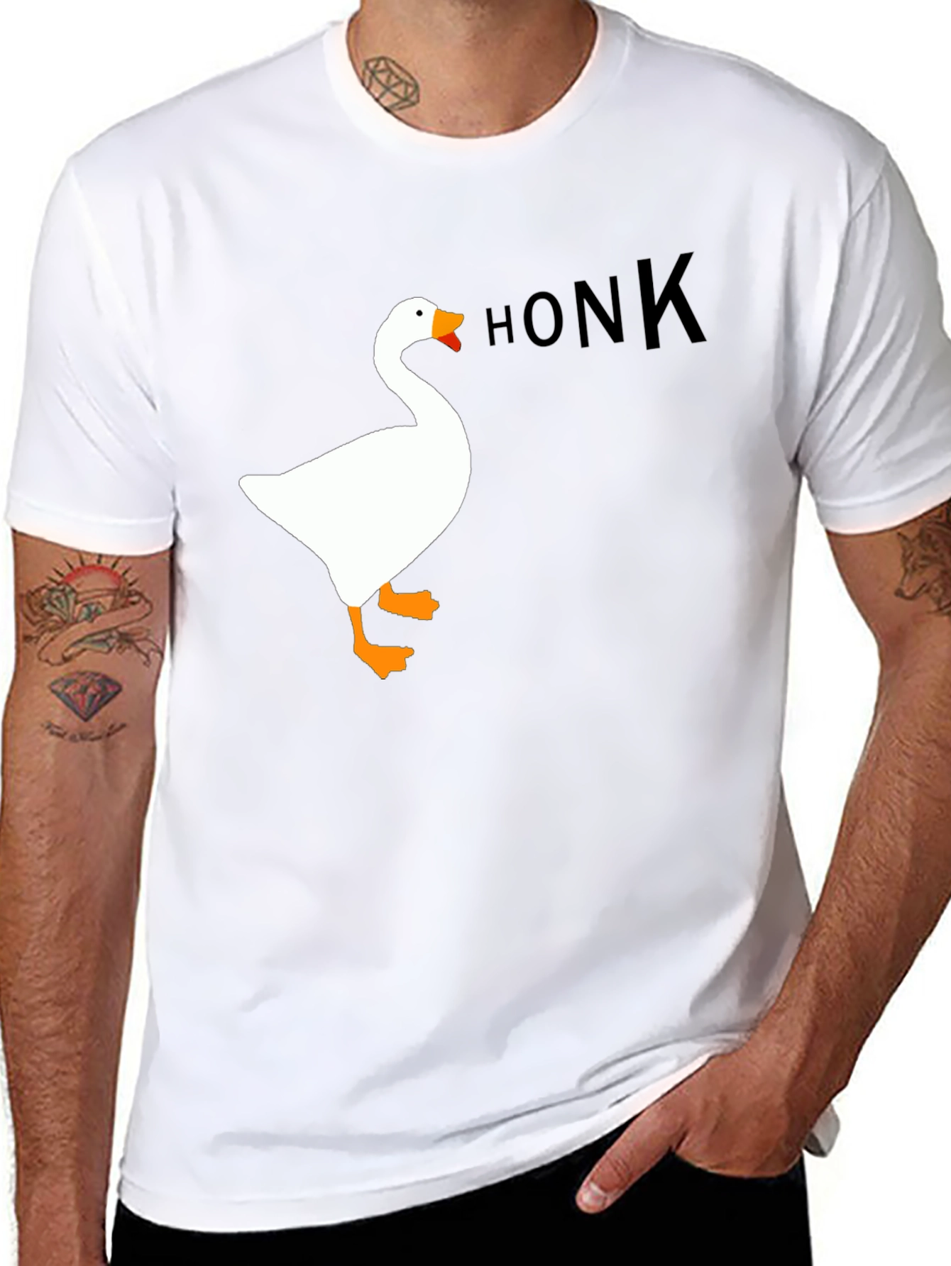 Honk Goose Graphic Tee - Black Unisex T-Shirt