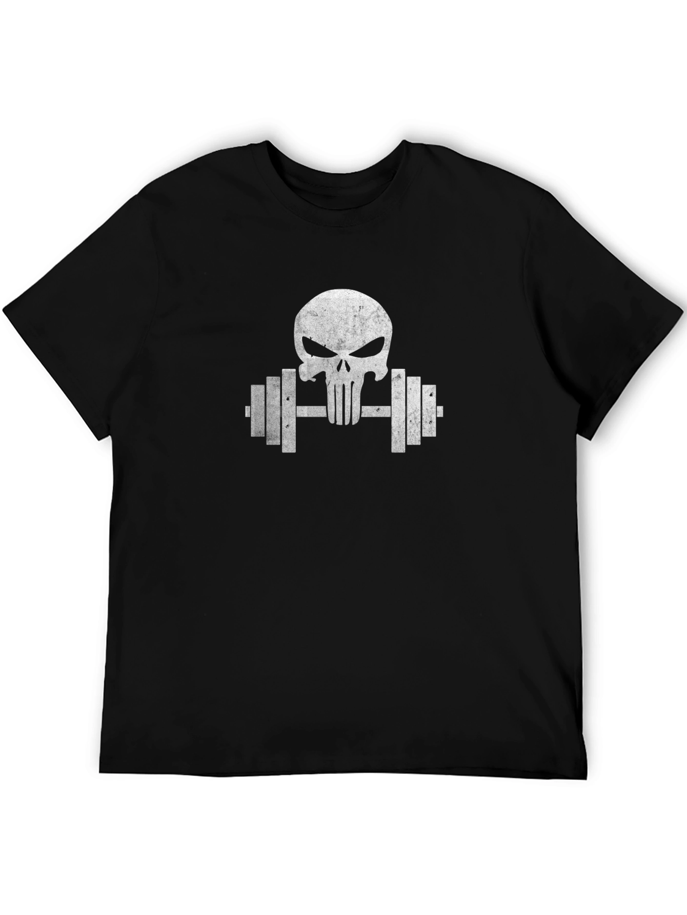 Punisher Skull Barbell Workout Gym T-Shirt
