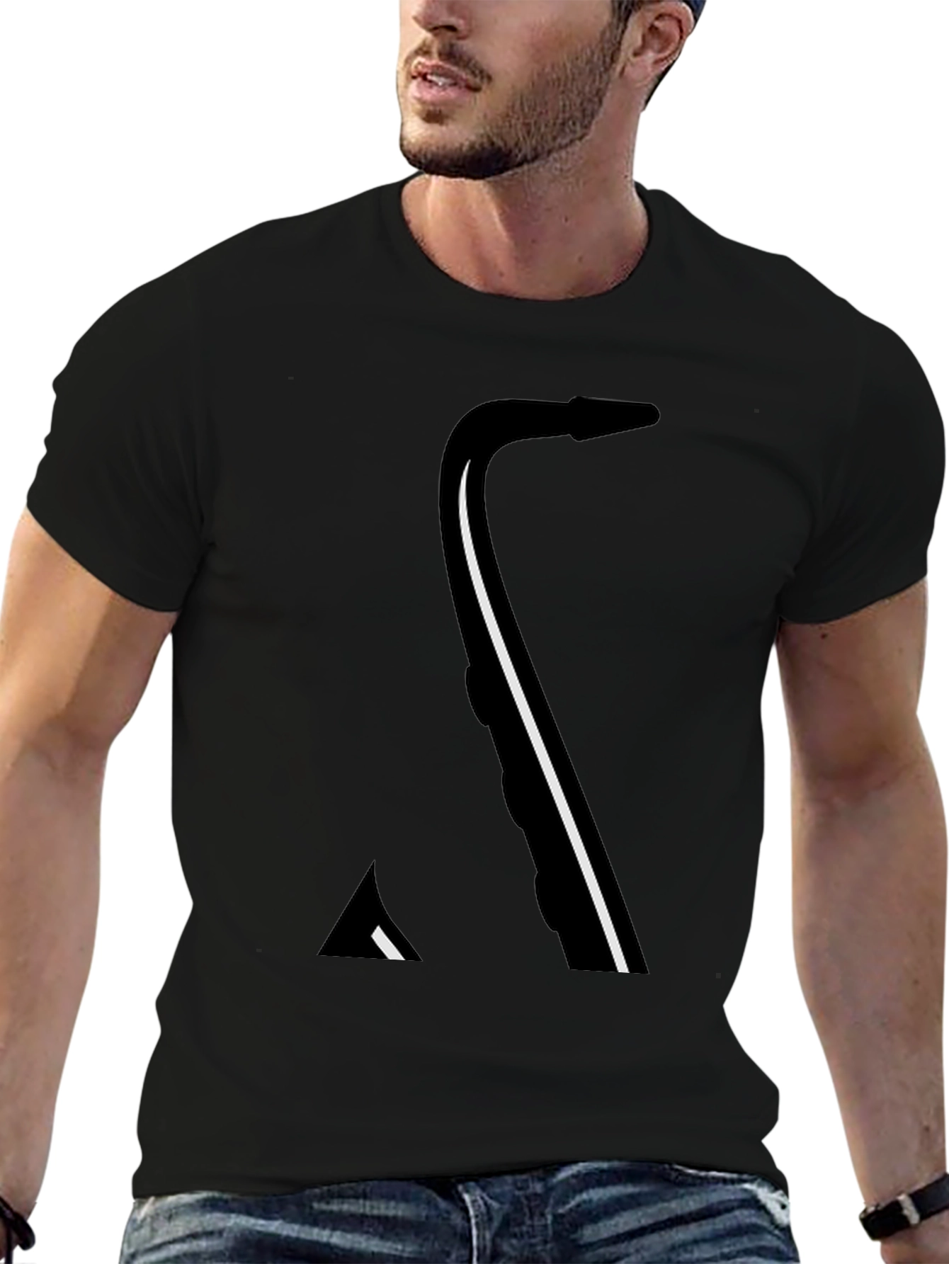 Saxophone Graphic Black T-Shirt