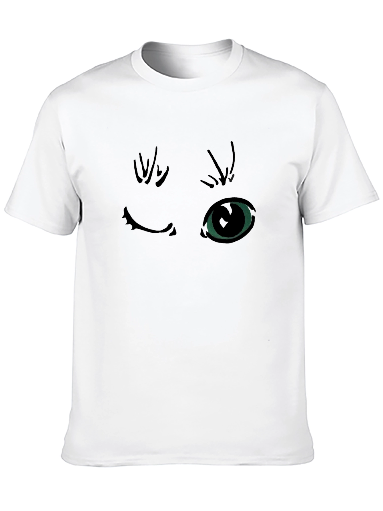 Winking Cat Graphic Black T-Shirt