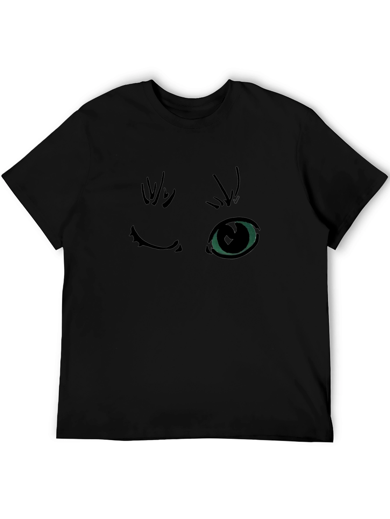 Winking Cat Graphic Black T-Shirt