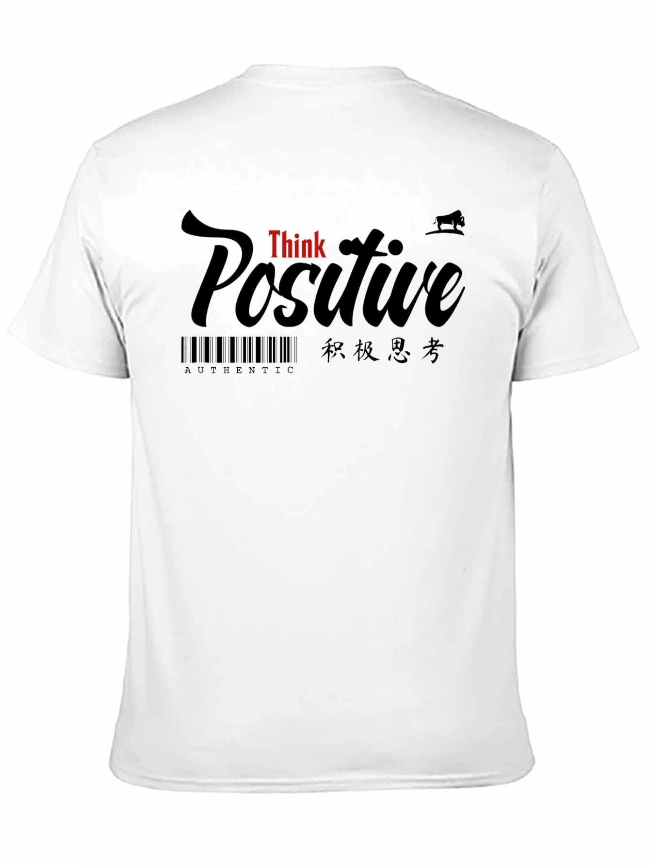 Think Positive Graphic Black T-Shirt