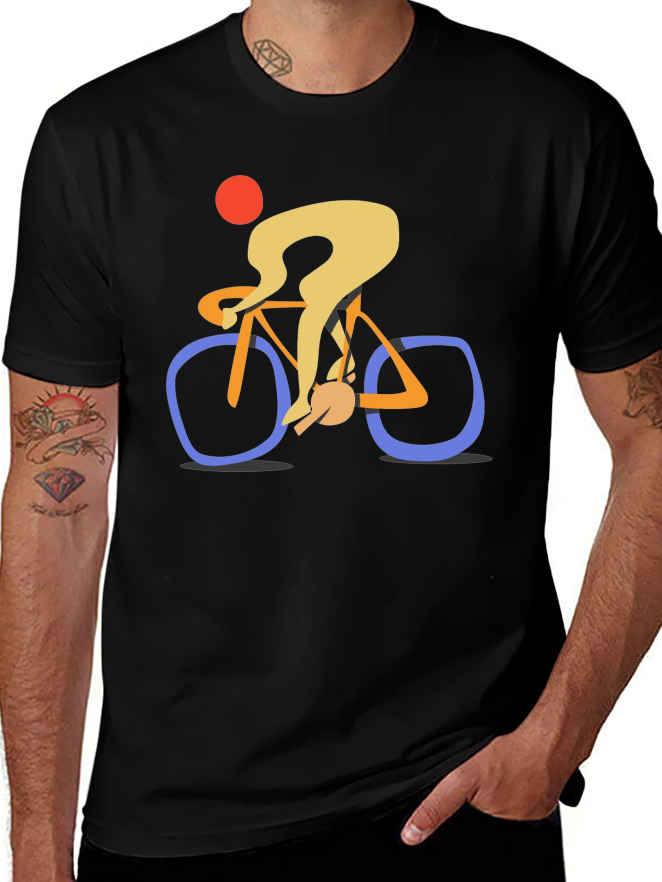 Abstract Cyclist Graphic Tee