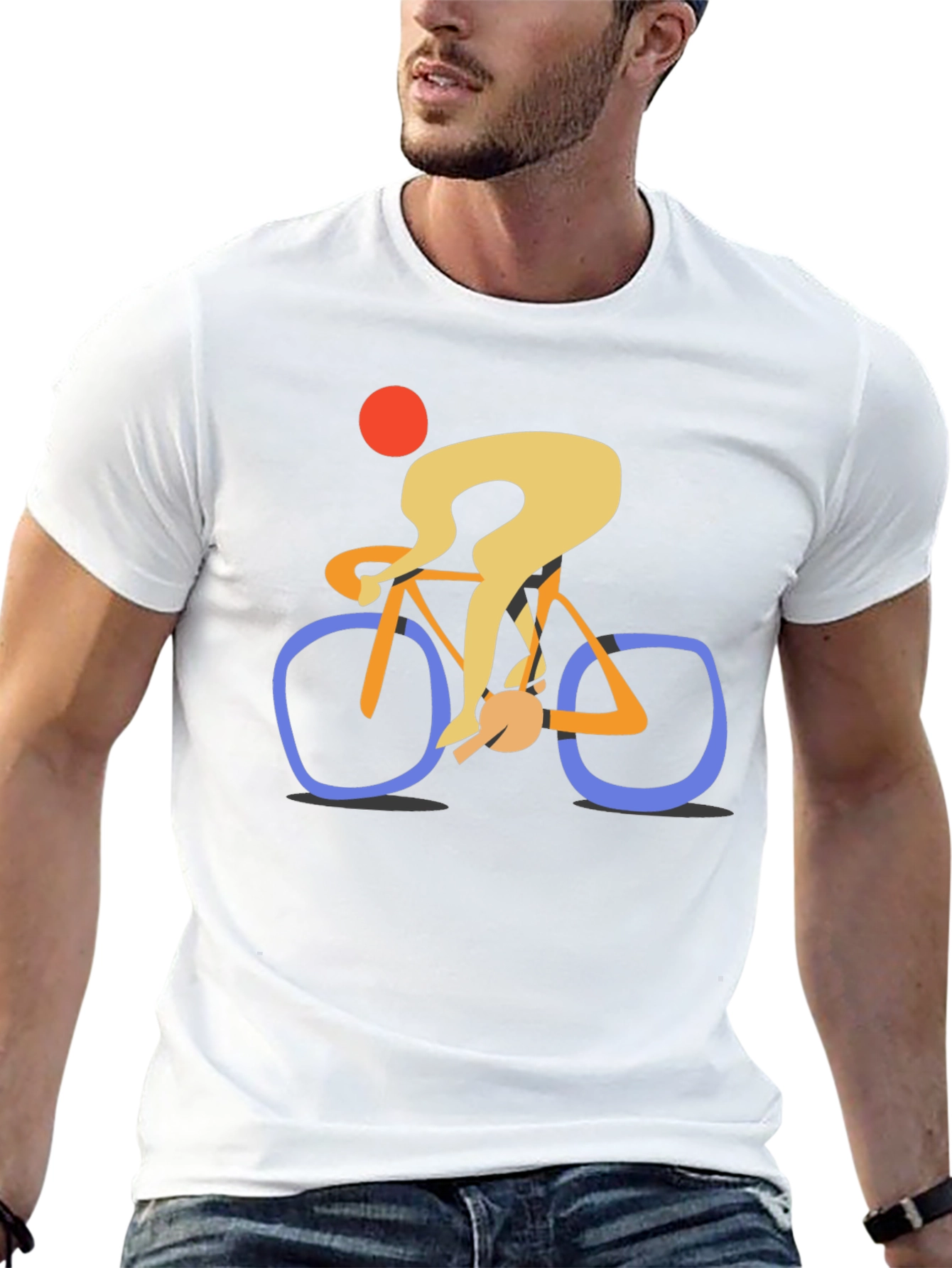 Abstract Cyclist Graphic Tee