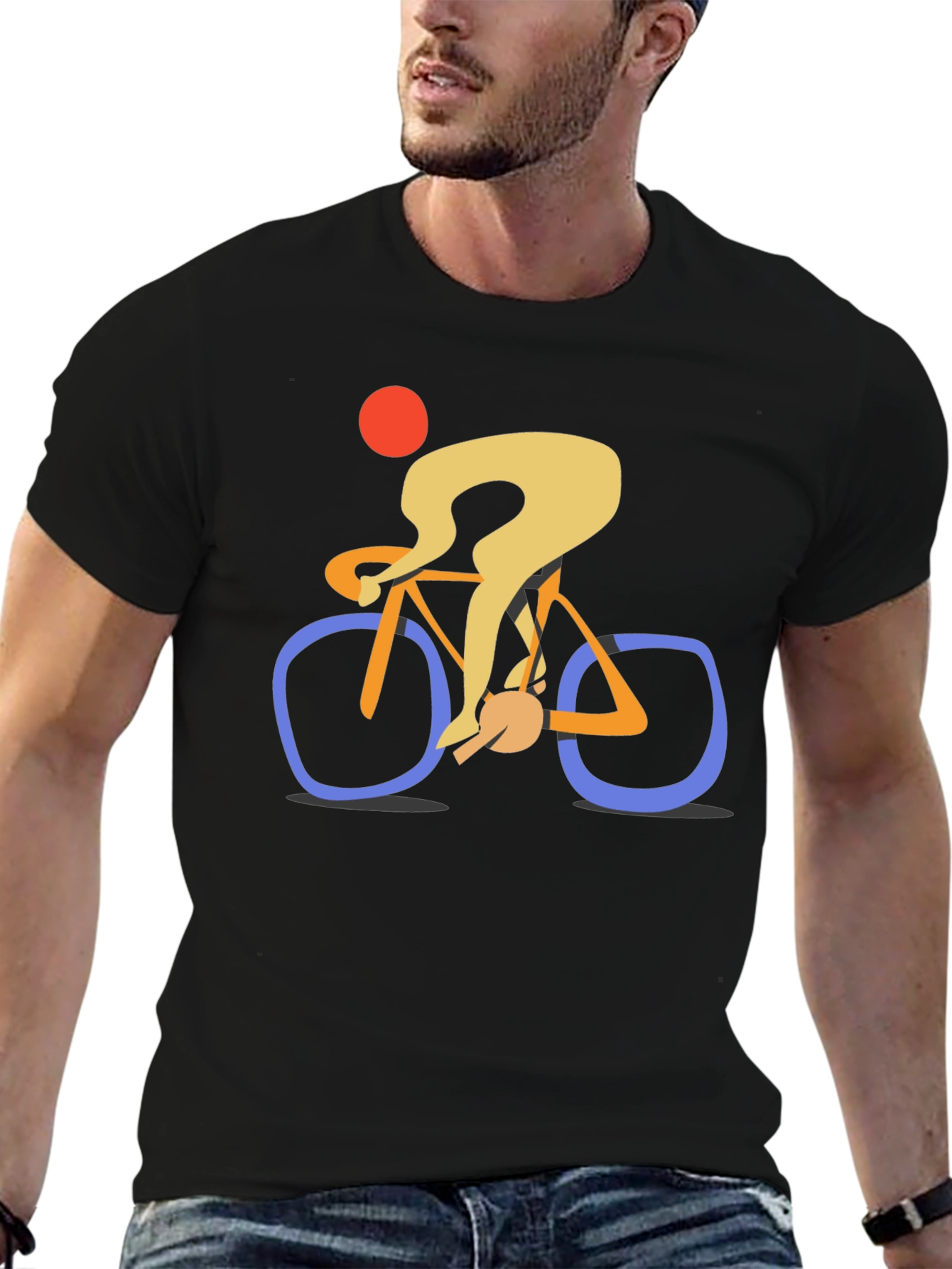 Abstract Cyclist Graphic Tee