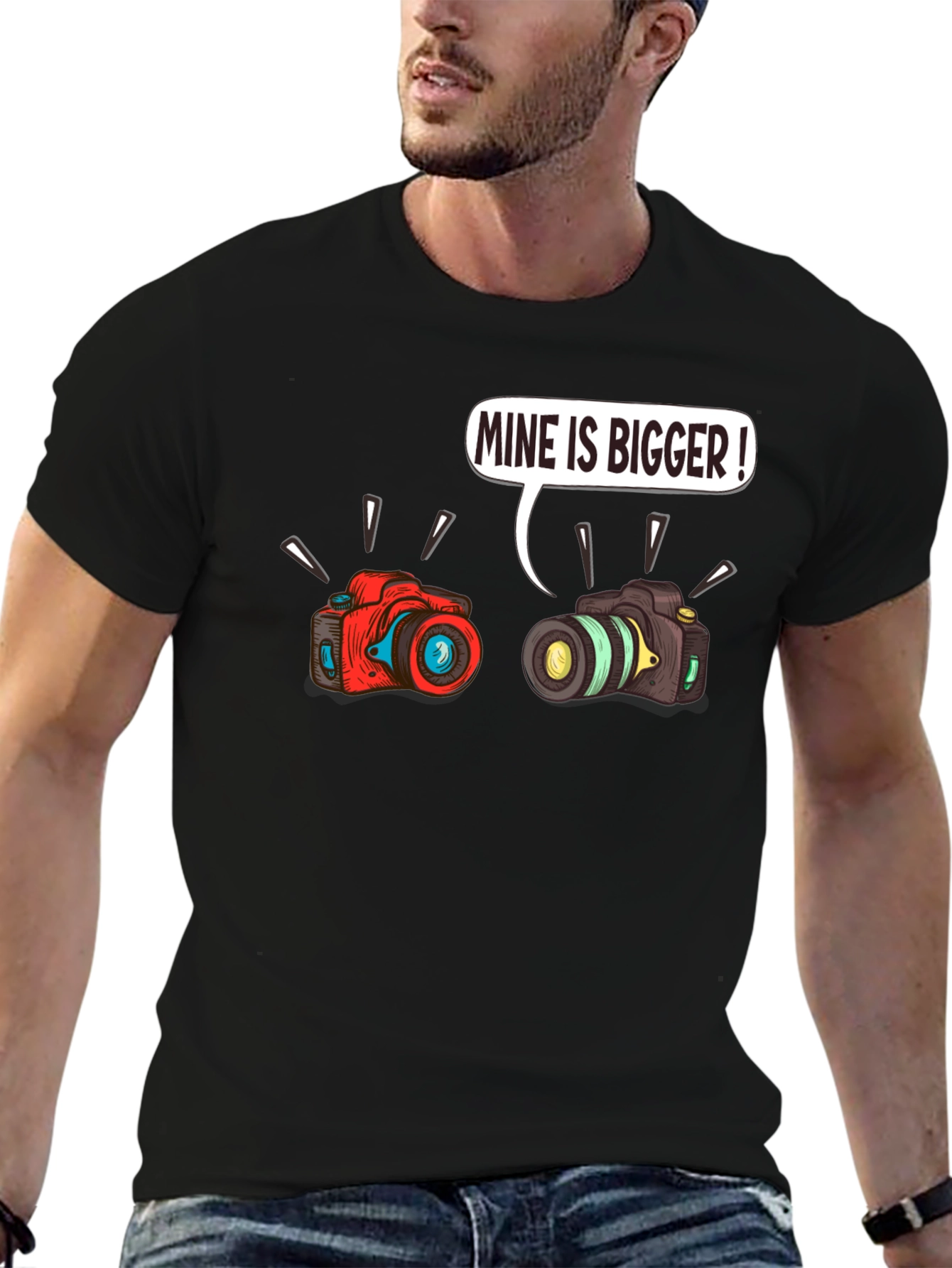 Mine is Bigger Camera T-Shirt Funny Photo Tee