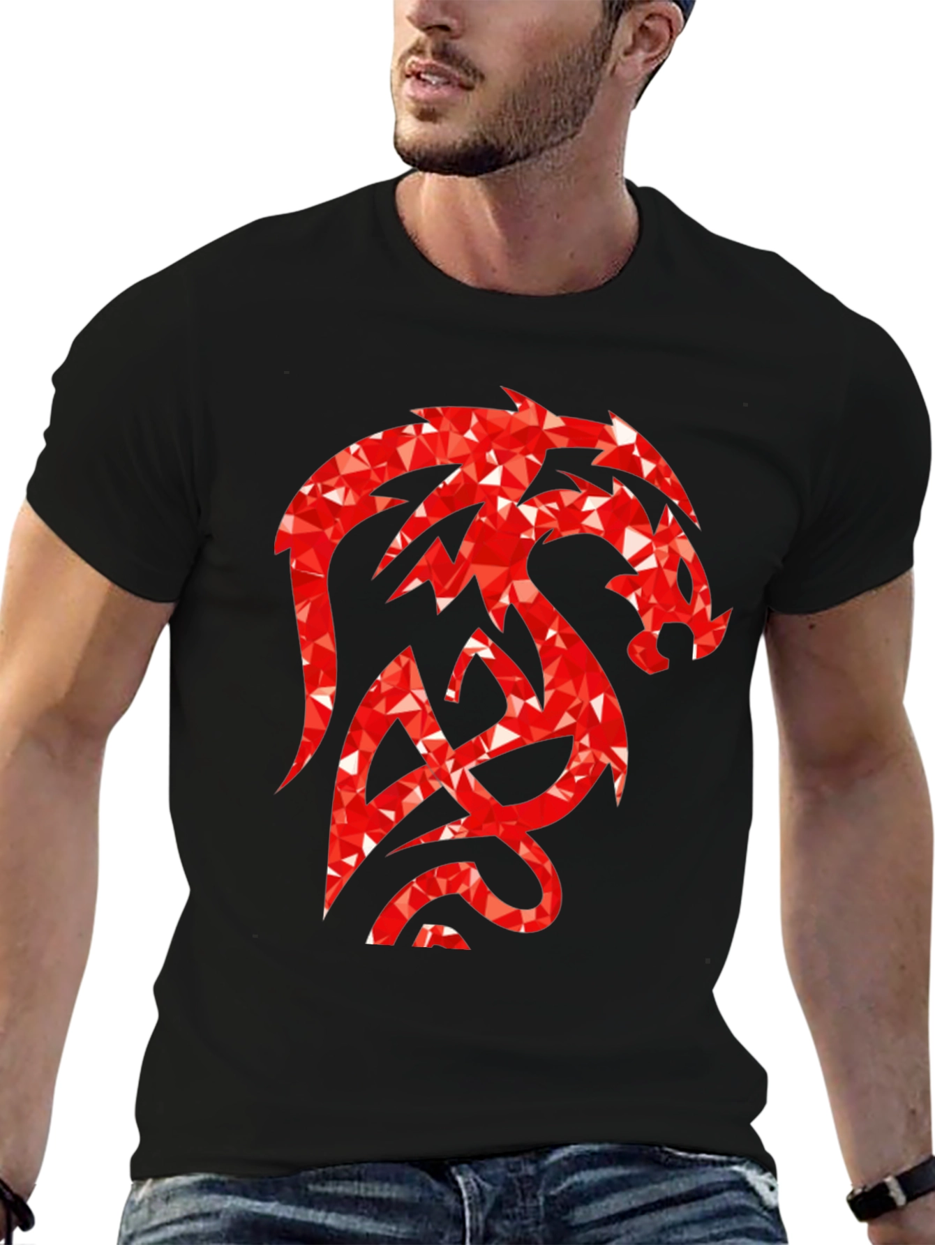 Red Dragon Graphic Black T-Shirt