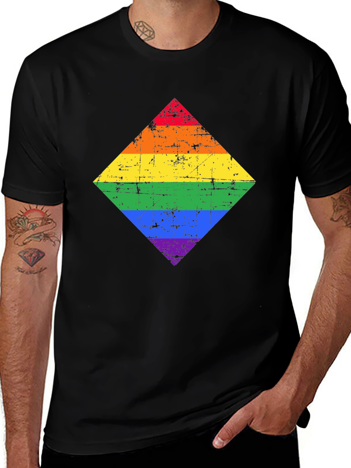 Rainbow Pride Diamond Graphic Tee