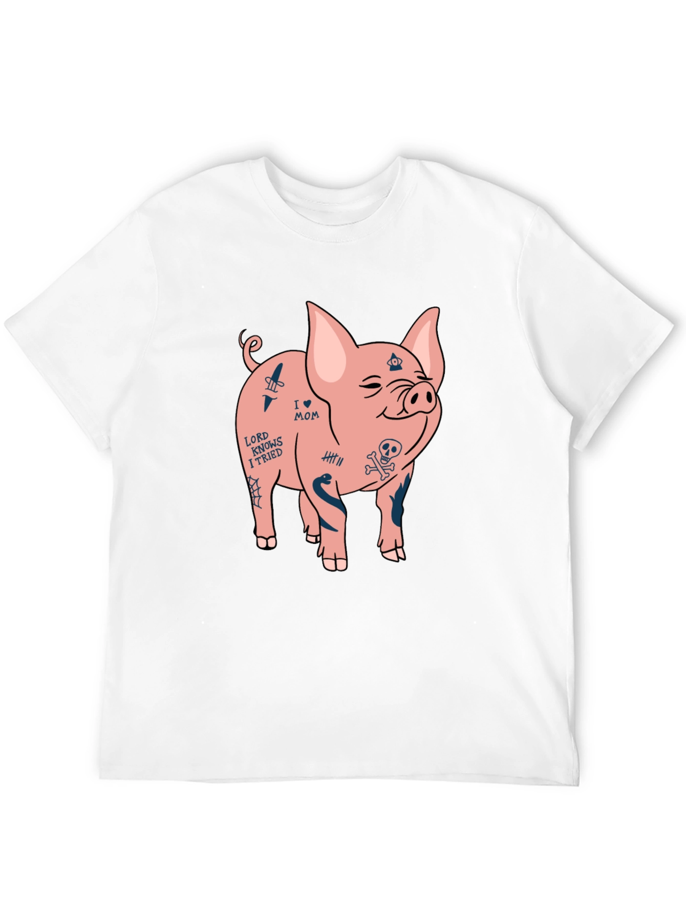 Tattooed Pig Graphic Tee - Mens Black T-Shirt