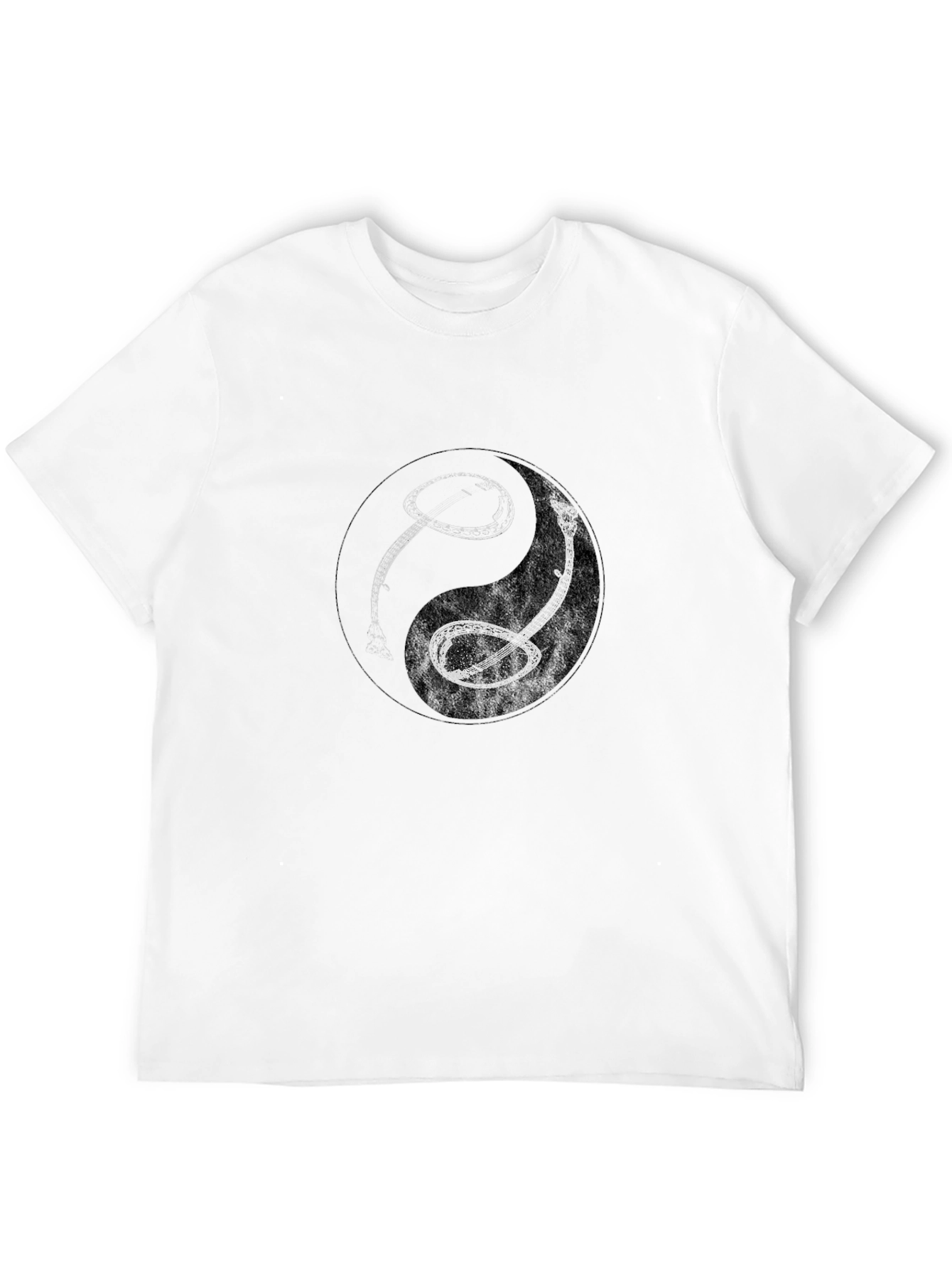 Yin Yang Snake Graphic Black T-Shirt