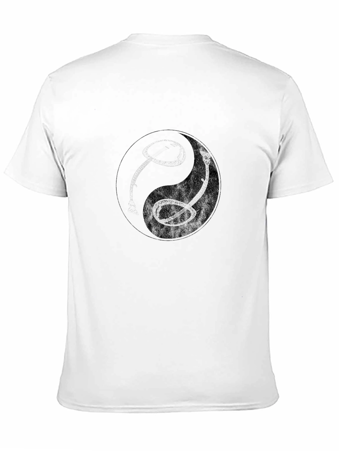 Yin Yang Snake Graphic Black T-Shirt