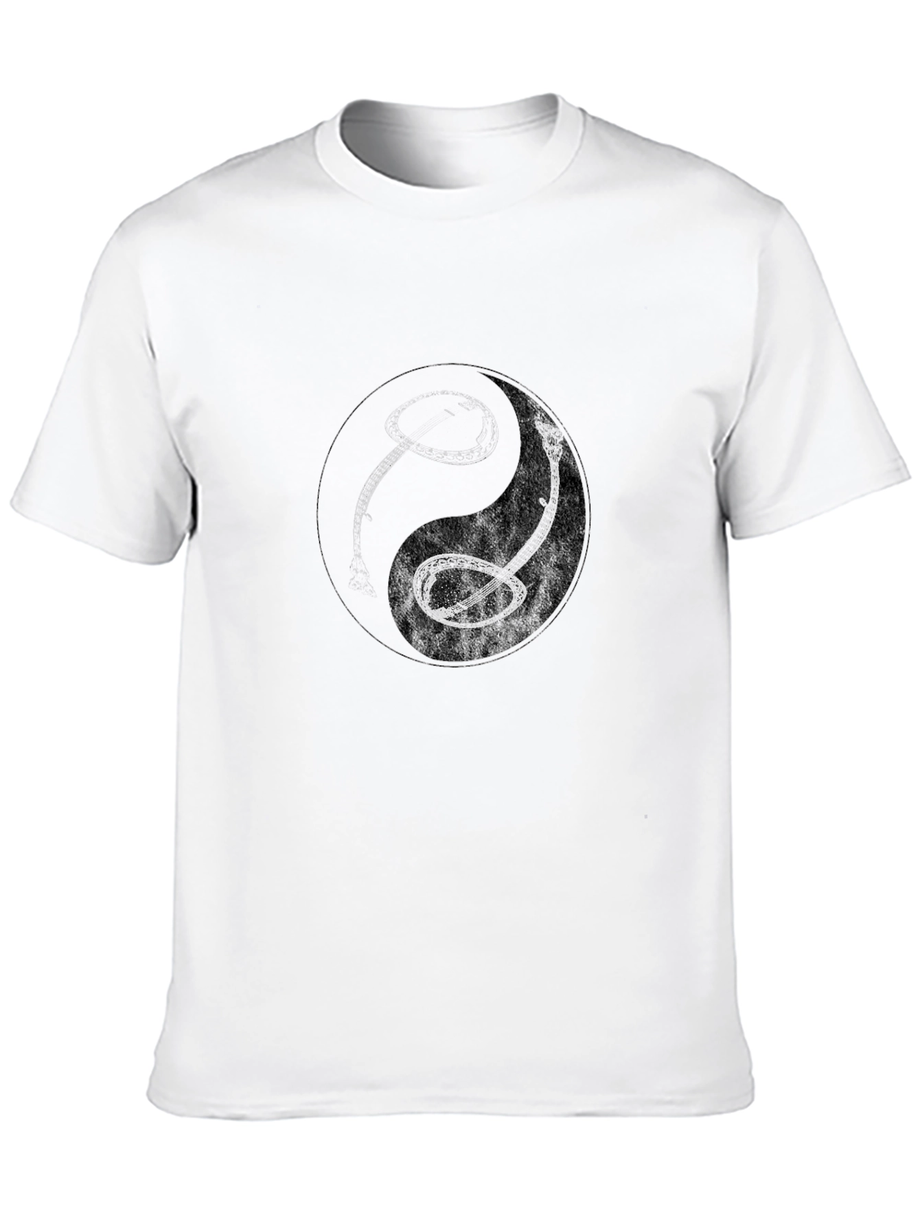 Yin Yang Snake Graphic Black T-Shirt